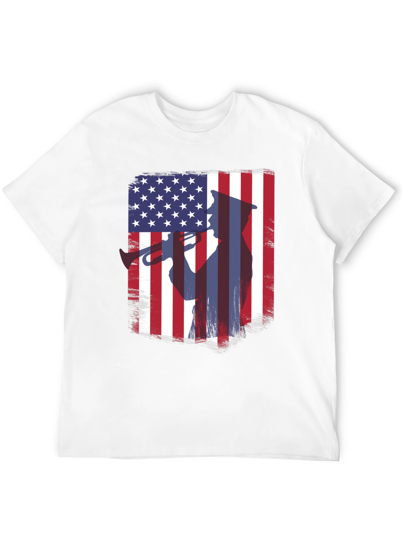 Patriotic Trumpet Player American Flag T-Shirt