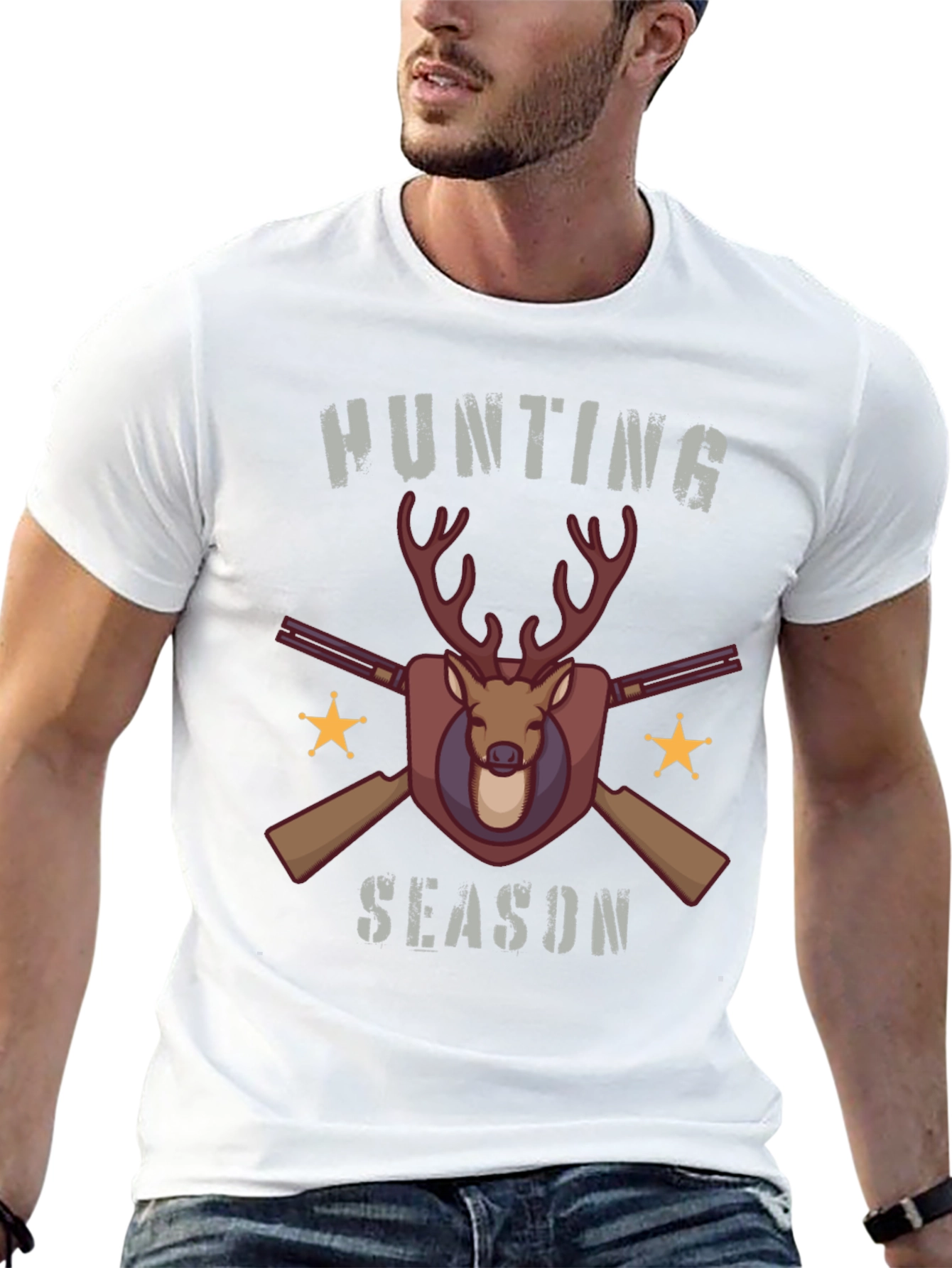 Hunting Season Deer & Guns Graphic T-Shirt