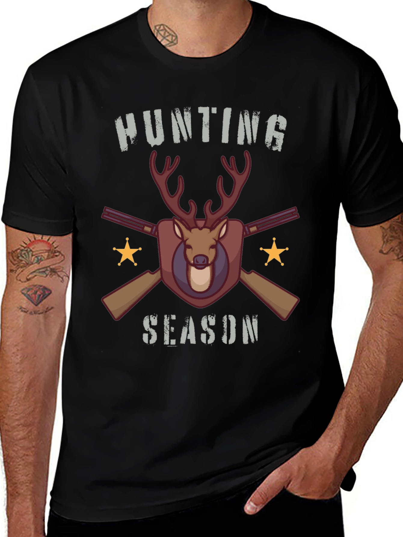 Hunting Season Deer & Guns Graphic T-Shirt