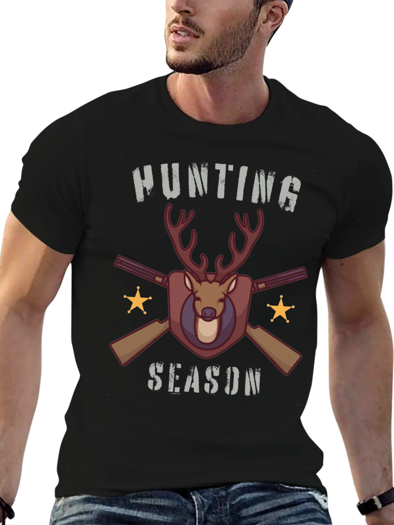 Hunting Season Deer & Guns Graphic T-Shirt