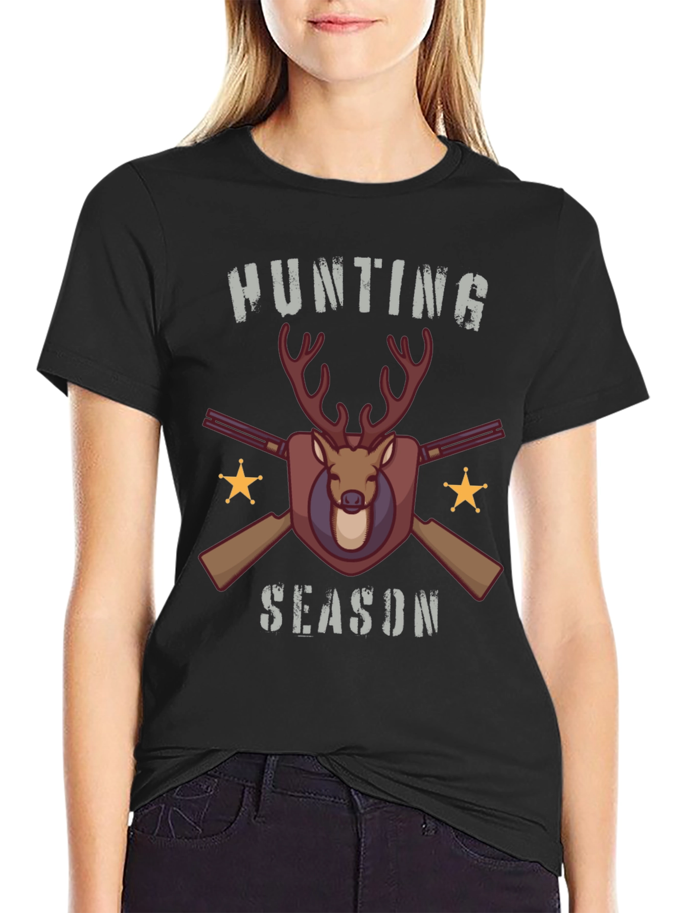 Hunting Season Deer & Guns Graphic T-Shirt