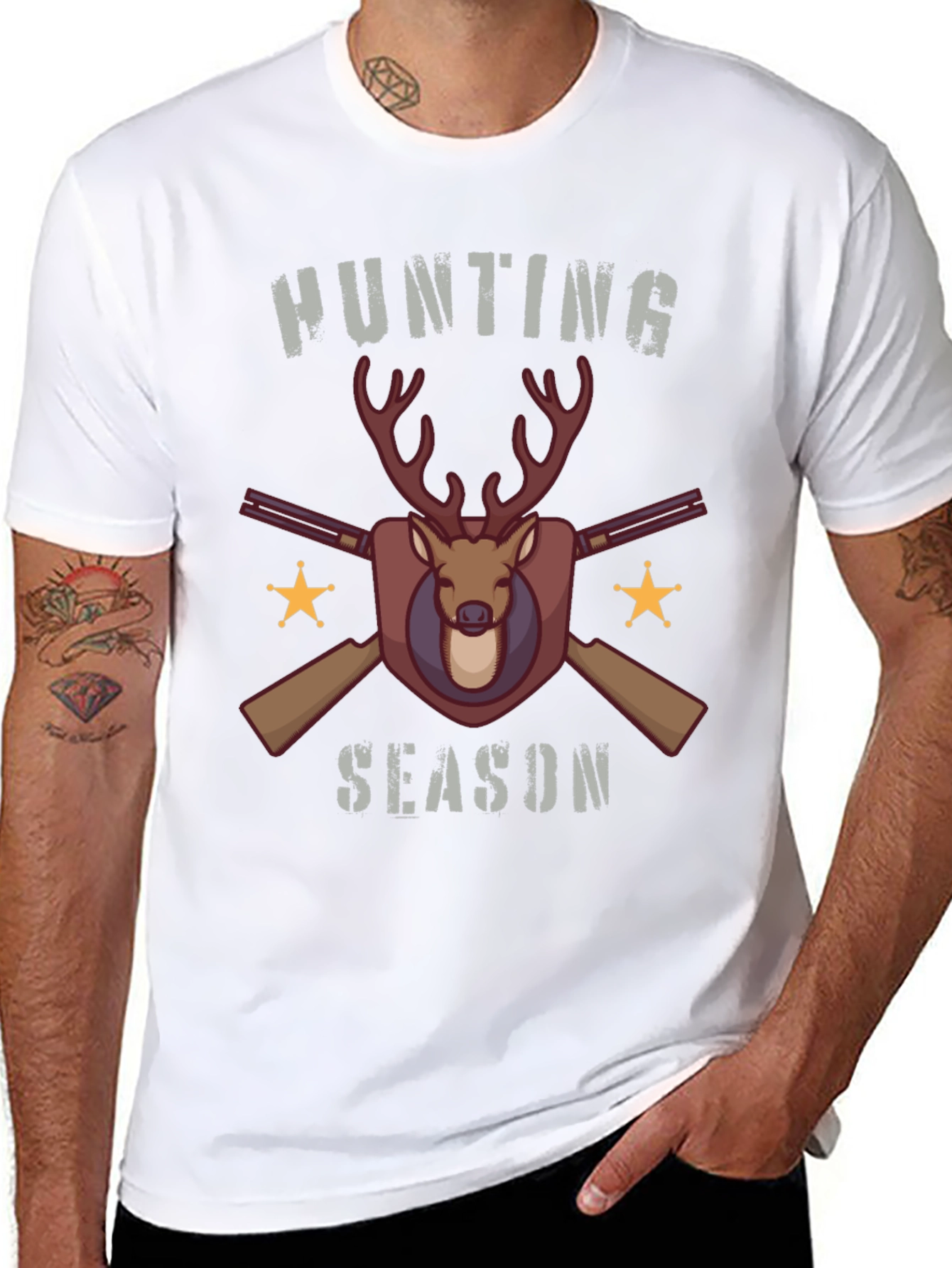 Hunting Season Deer & Guns Graphic T-Shirt