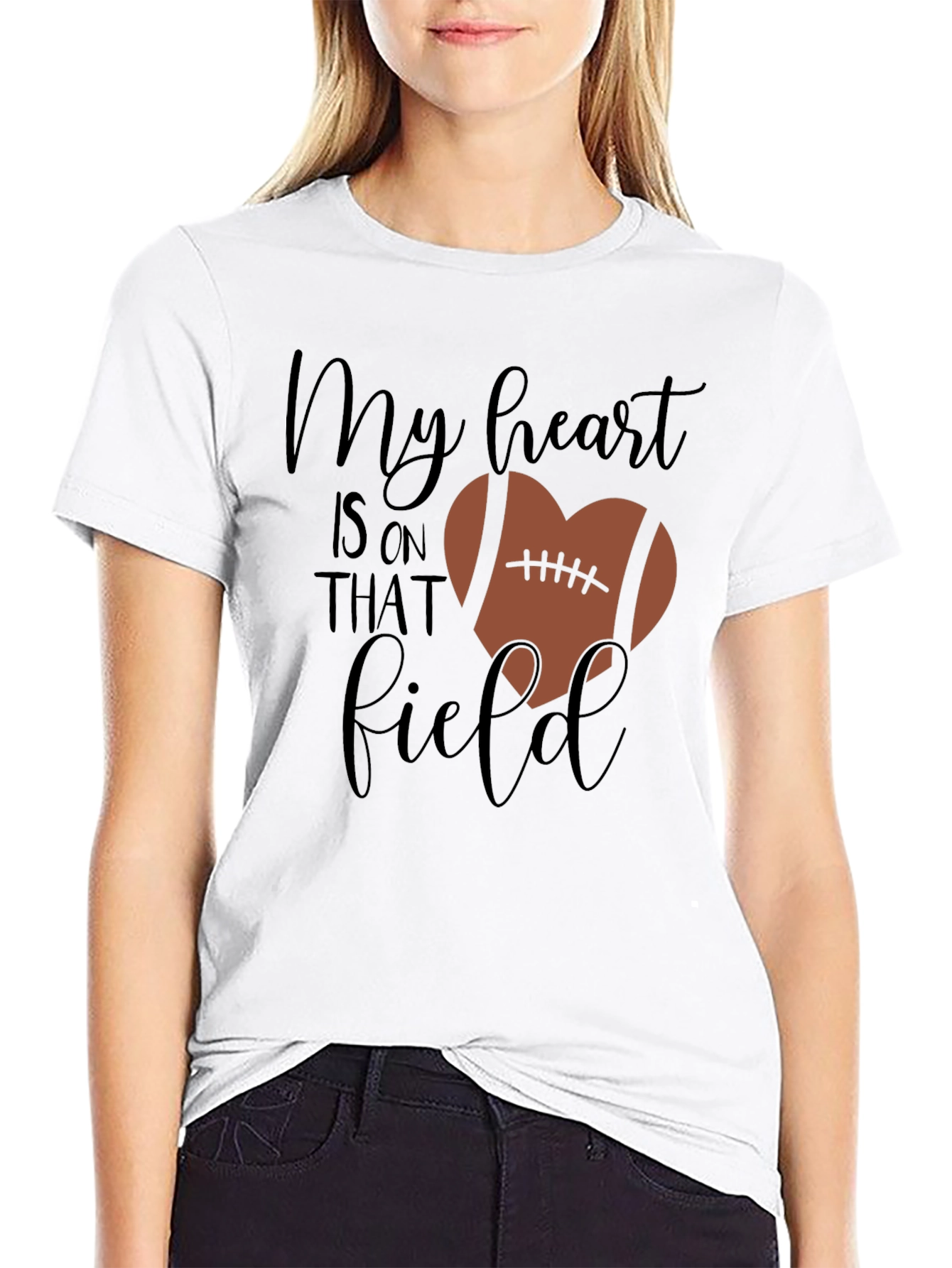 My Heart Is On That Field Football Heart Shirt
