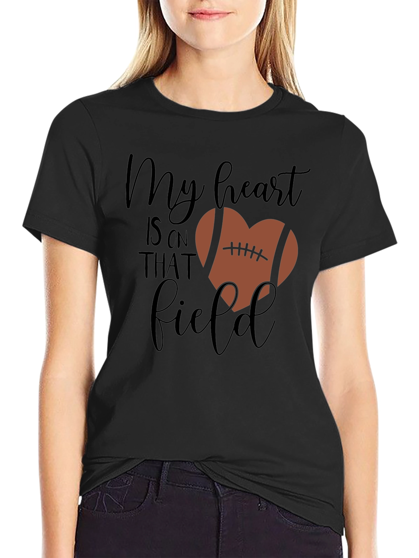 My Heart Is On That Field Football Heart Shirt
