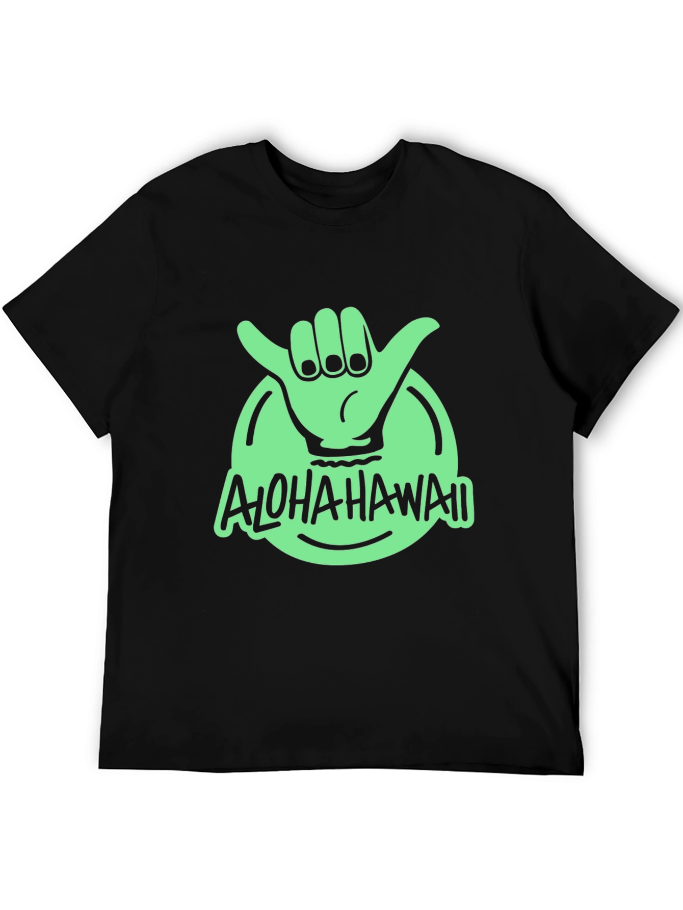 Aloha Hawaii Shaka Hand Graphic Tee - Black