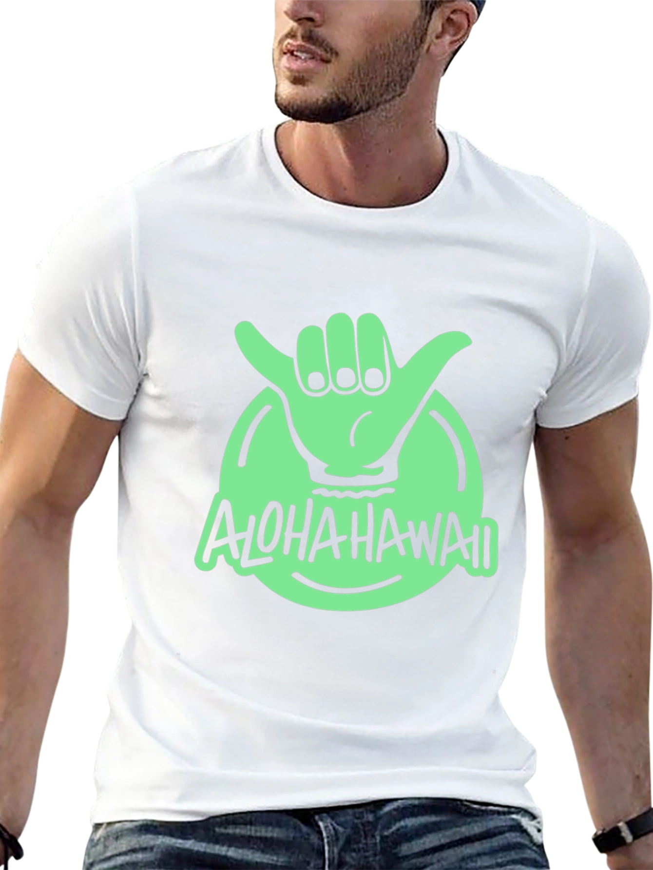 Aloha Hawaii Shaka Hand Graphic Tee - Black