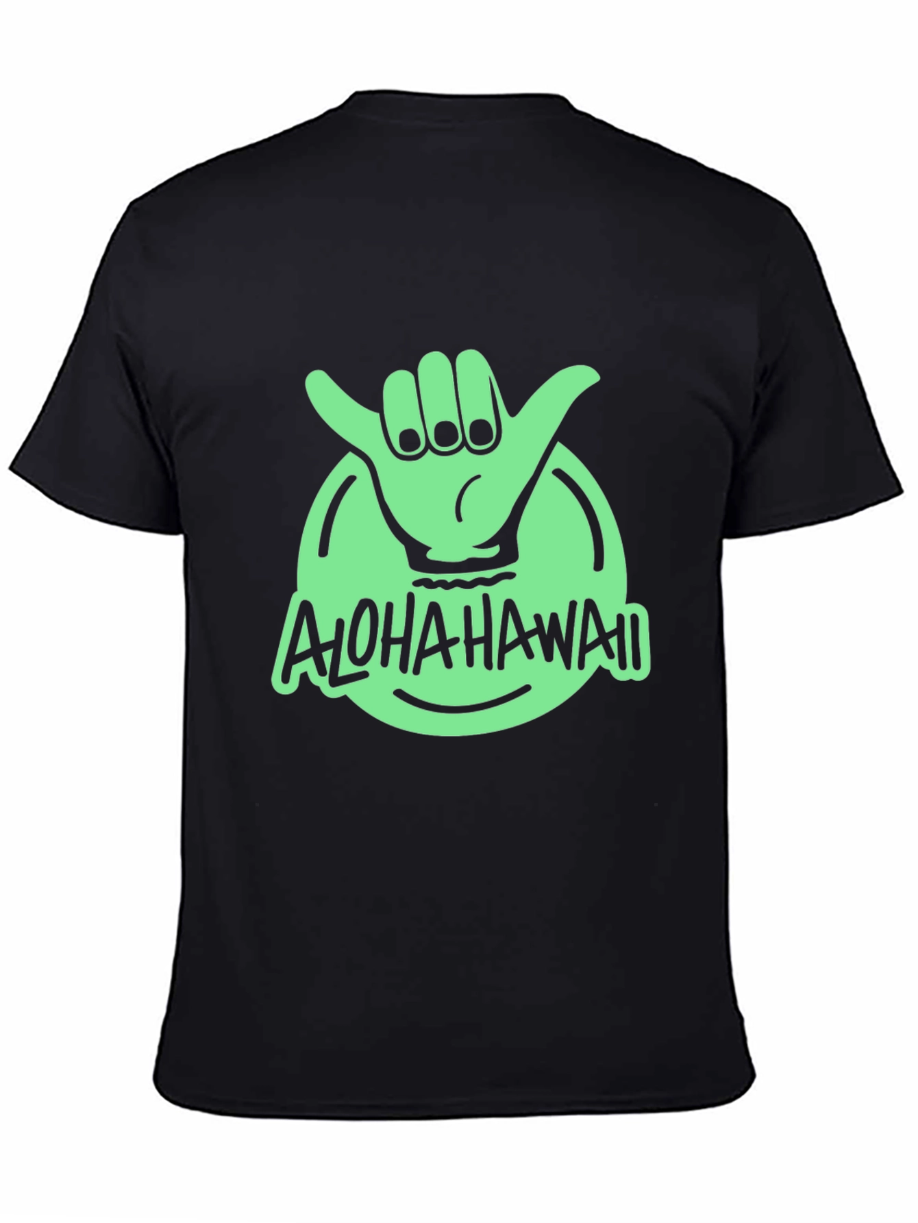 Aloha Hawaii Shaka Hand Graphic Tee - Black