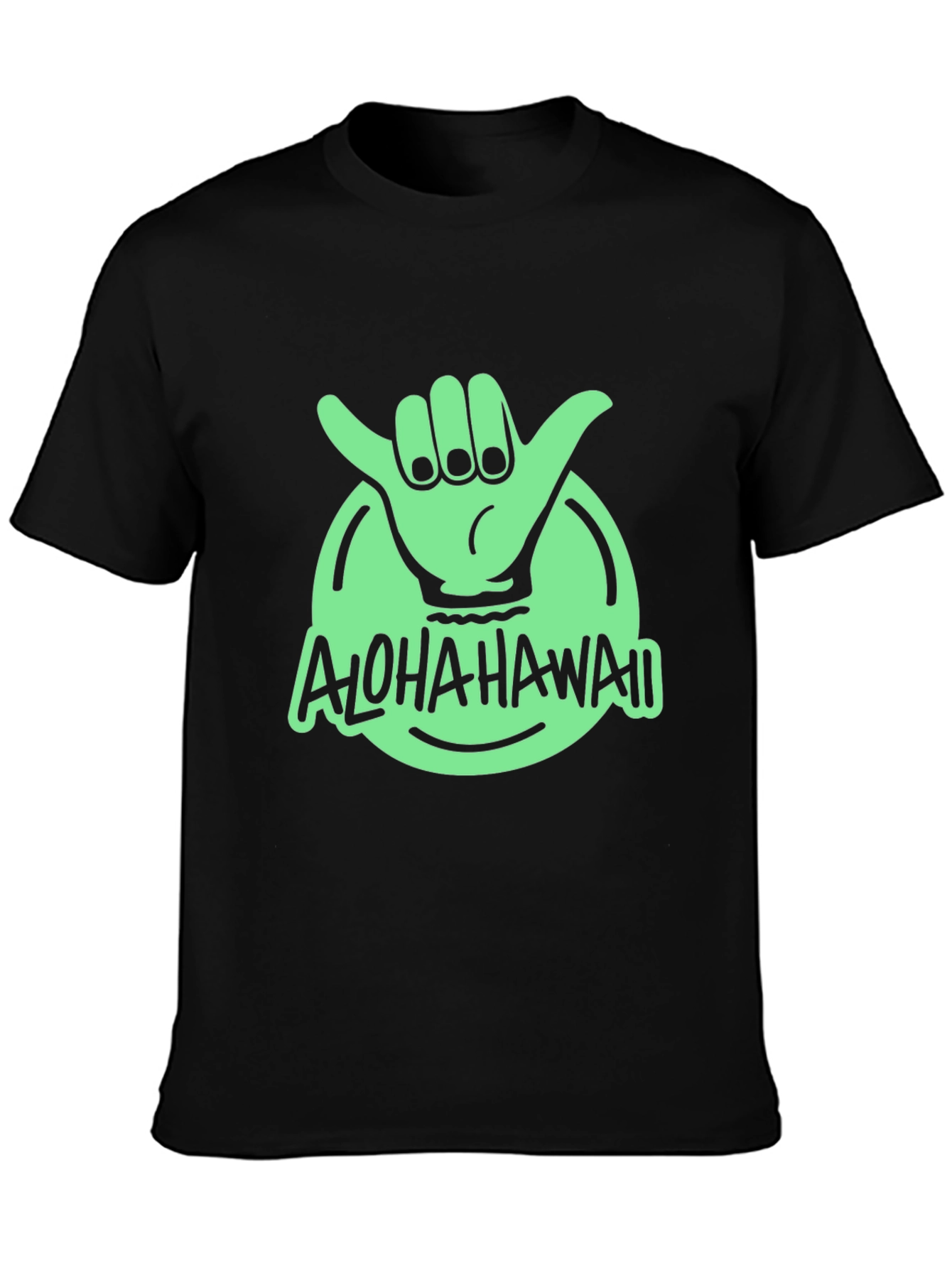 Aloha Hawaii Shaka Hand Graphic Tee - Black