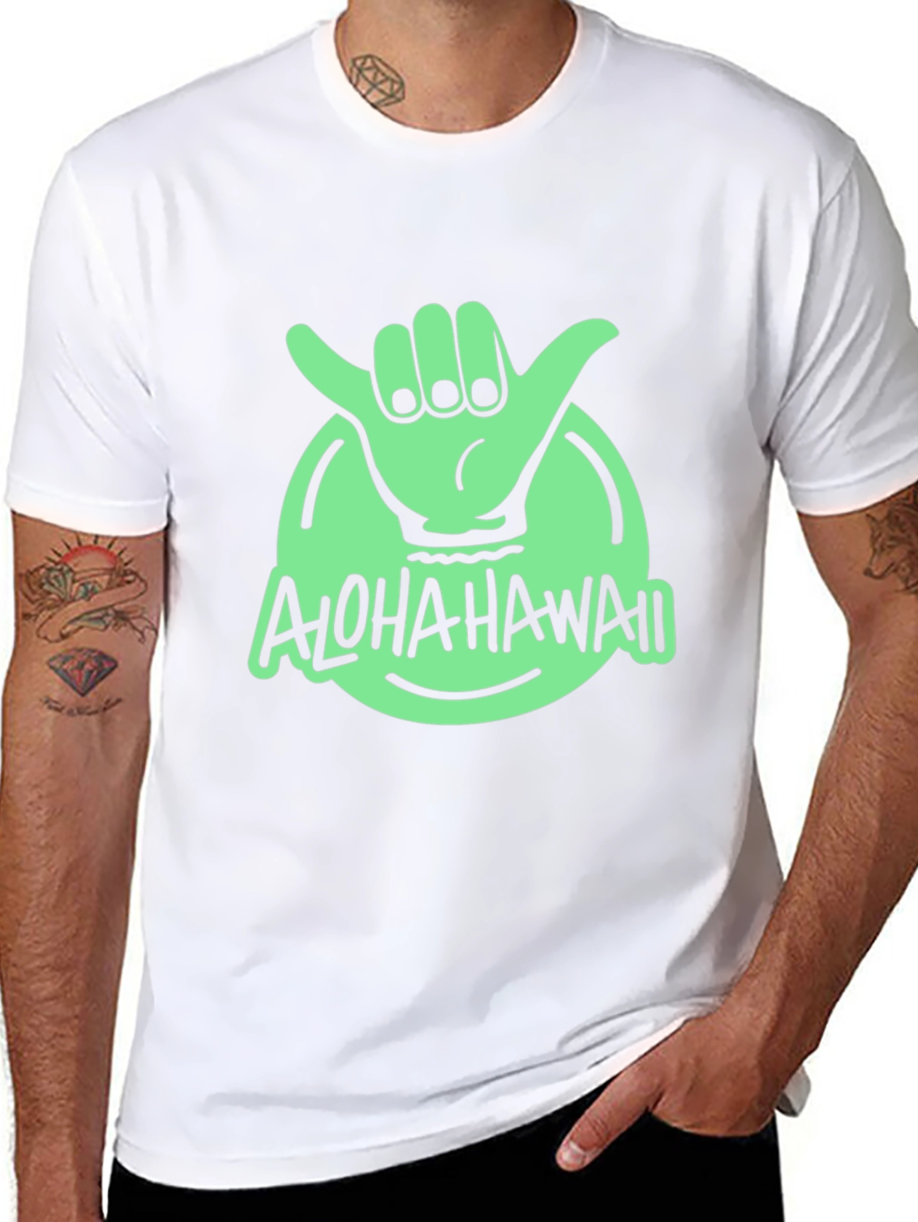 Aloha Hawaii Shaka Hand Graphic Tee - Black