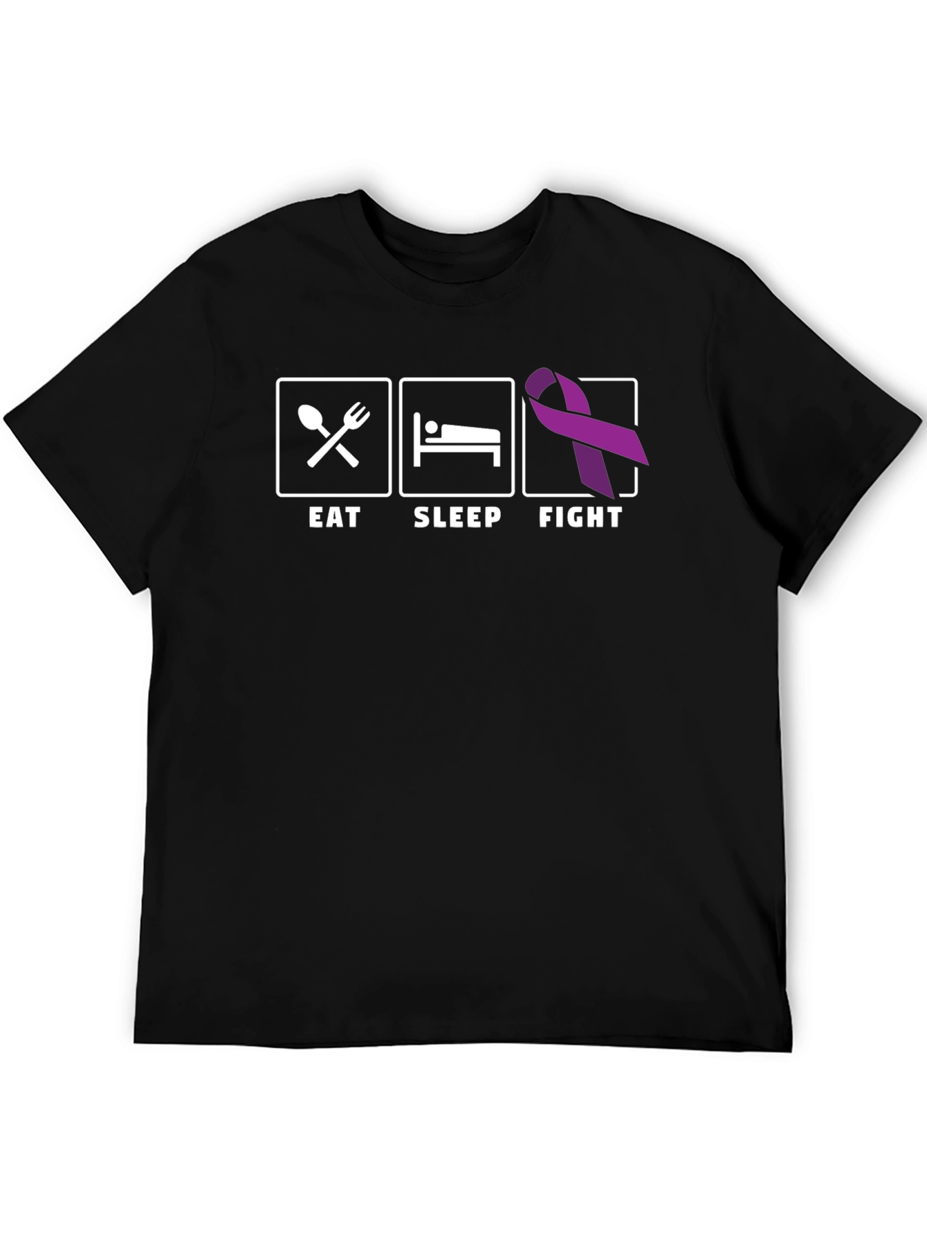 Eat Sleep Fight T-Shirt: Epilepsy Awareness Ribbon