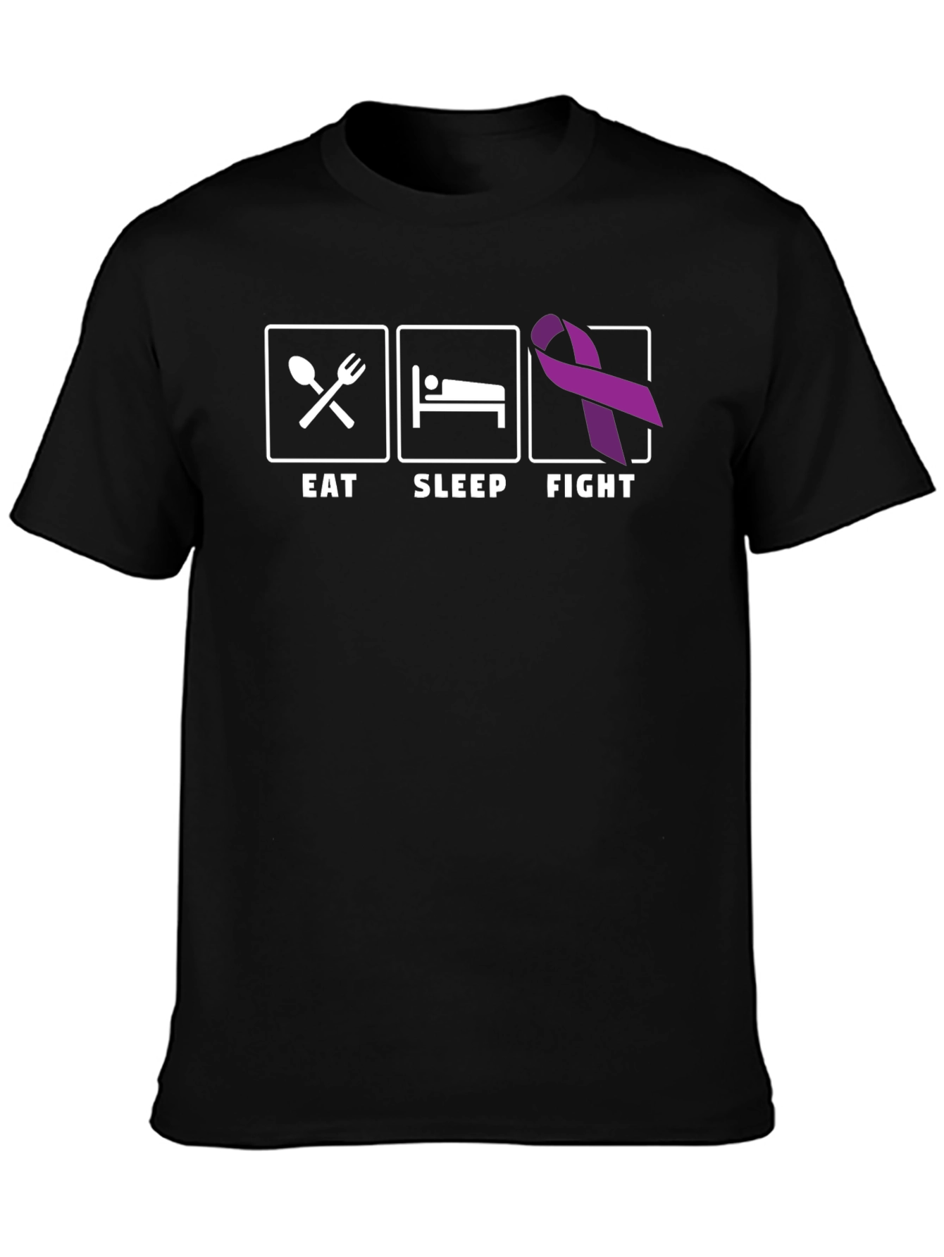 Eat Sleep Fight T-Shirt: Epilepsy Awareness Ribbon
