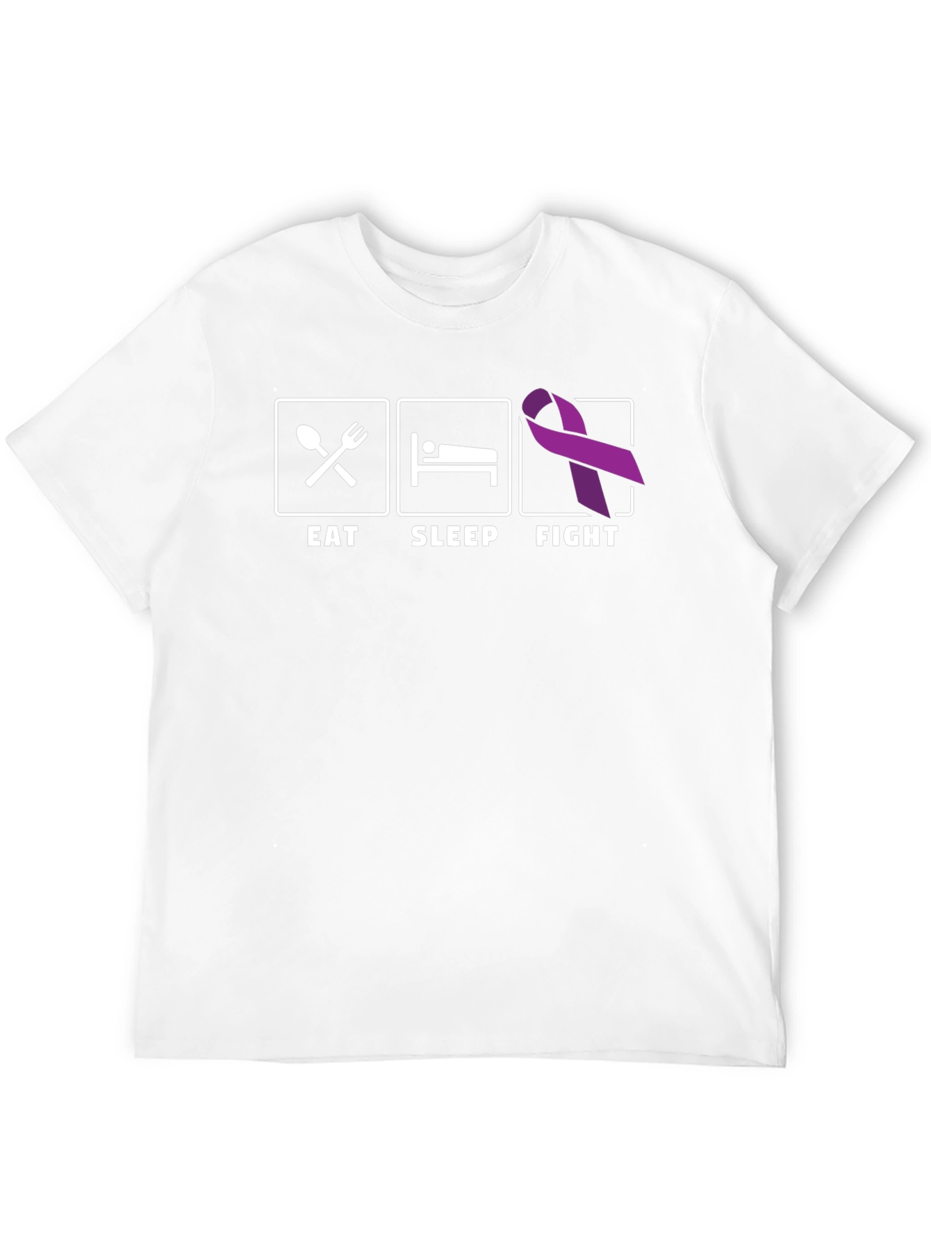 Eat Sleep Fight T-Shirt: Epilepsy Awareness Ribbon