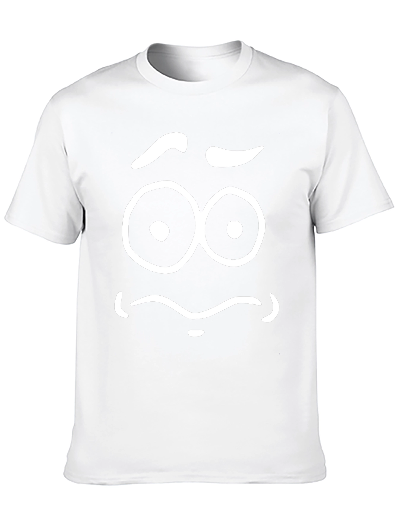 Expressive Cartoon Face Graphic T-Shirt - Black
