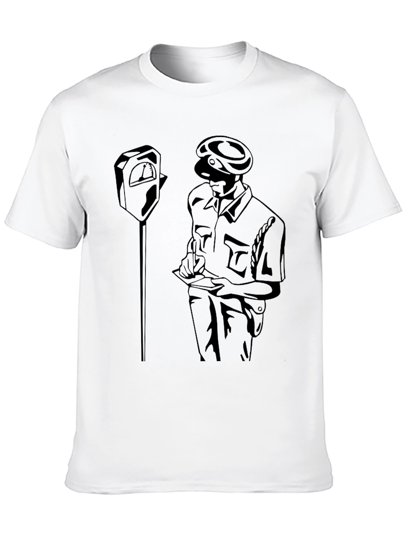 Black T-Shirt with Parking Officer Design