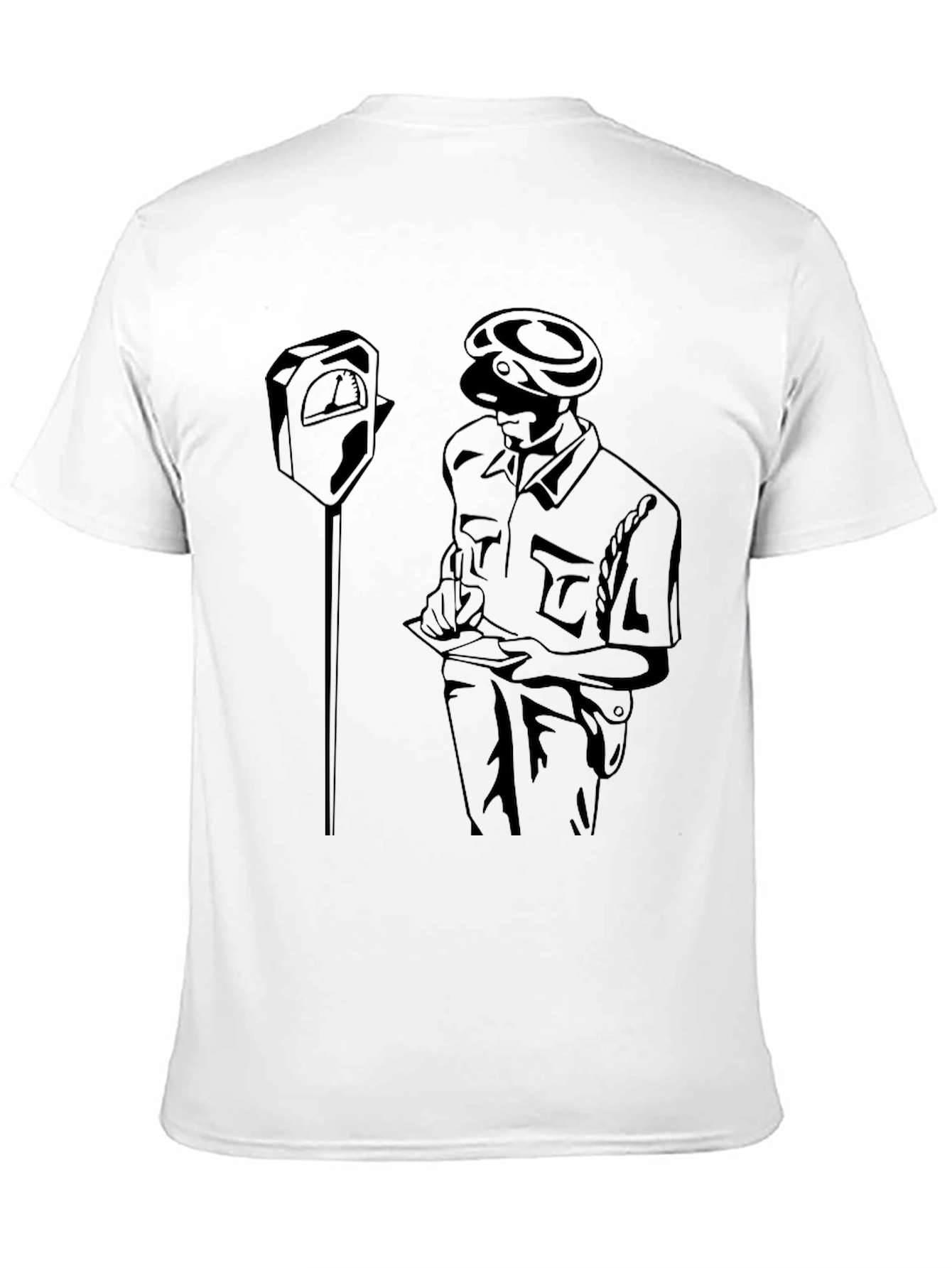 Black T-Shirt with Parking Officer Design