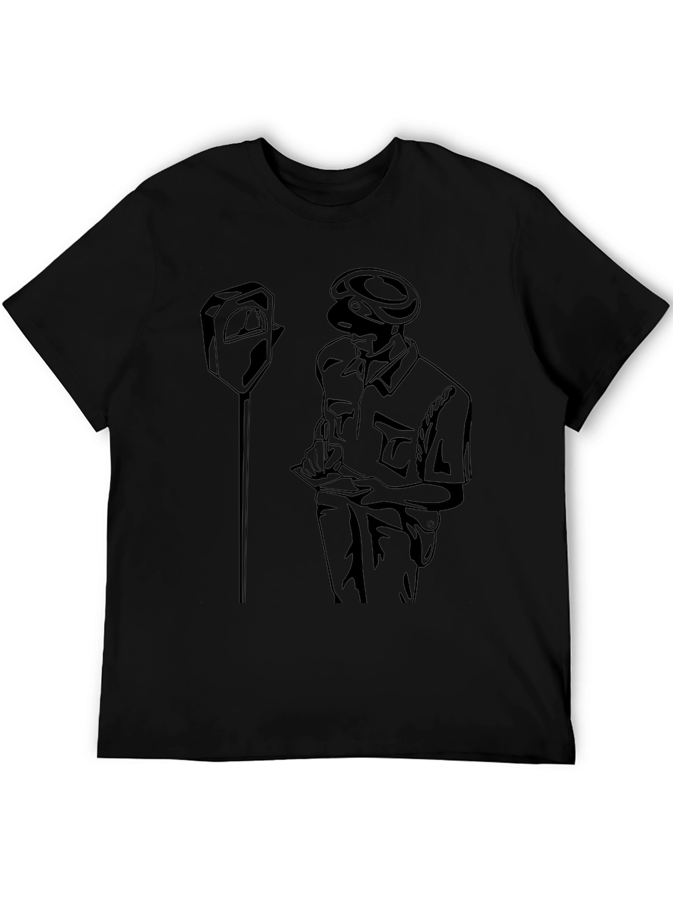 Black T-Shirt with Parking Officer Design
