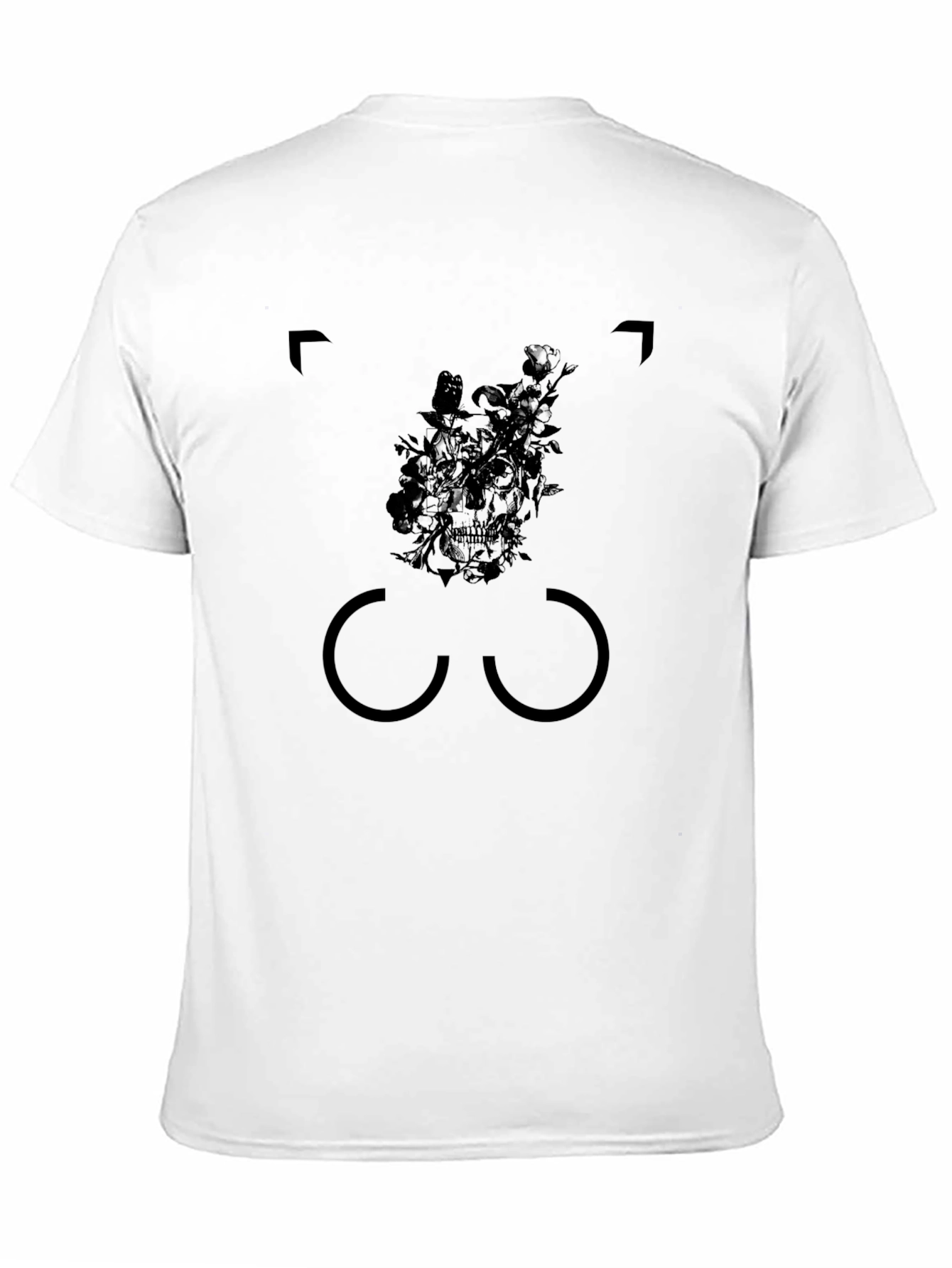 Skull Floral Graphic Tee - Mens Black T-Shirt