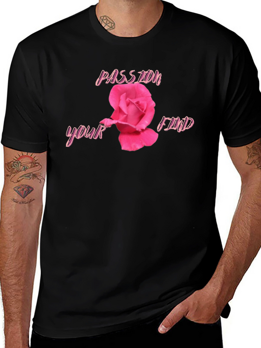 Passion Find Rose Black T-Shirt