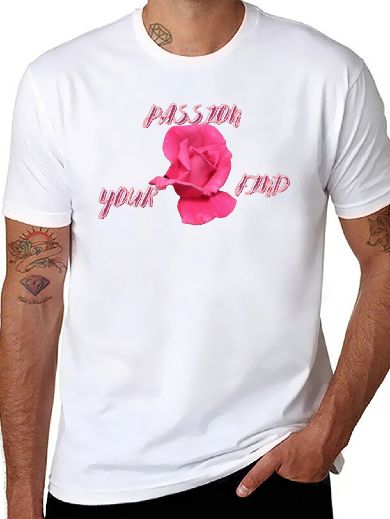 Passion Find Rose Black T-Shirt