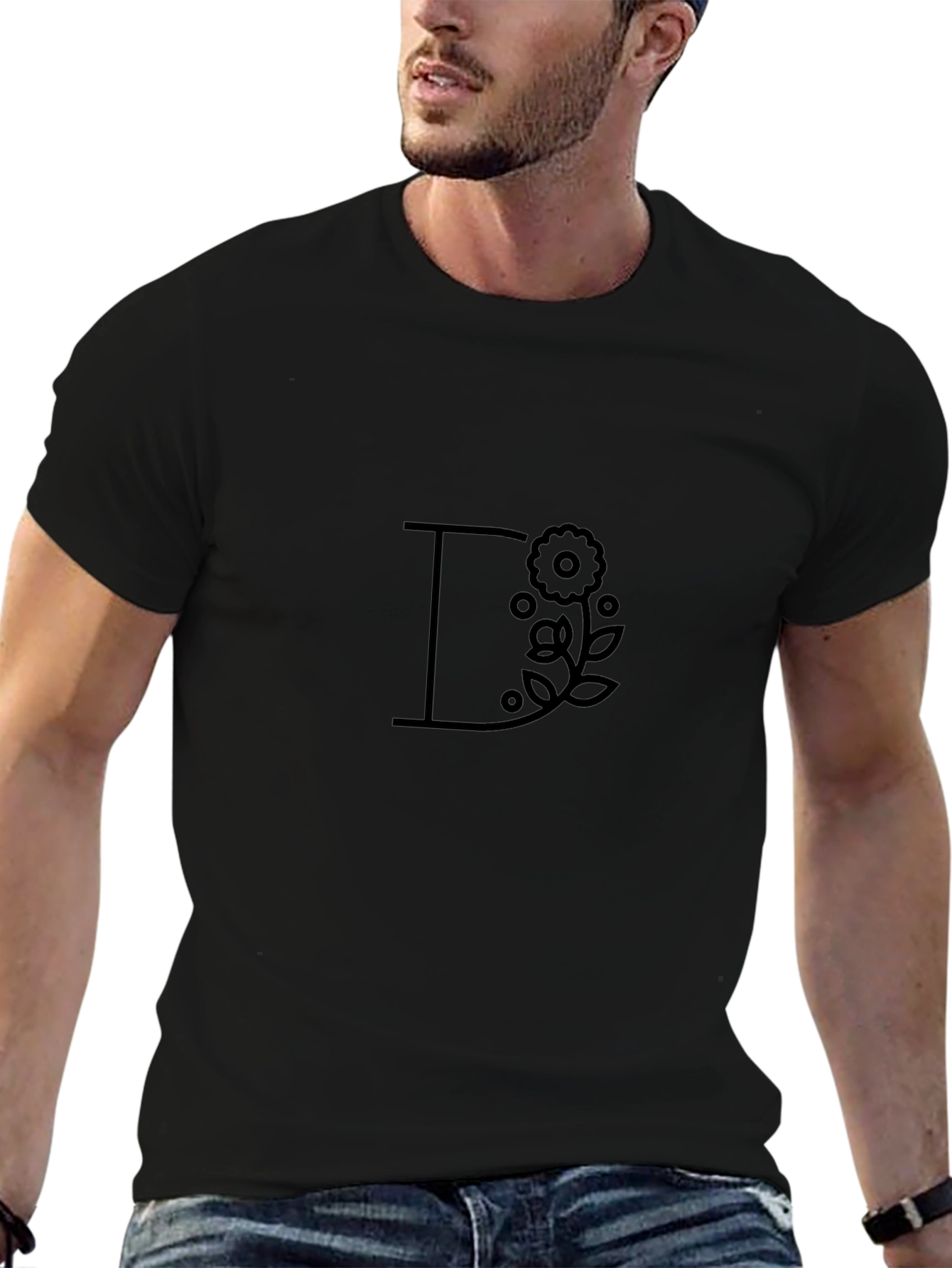 Floral Letter T-Shirt - Stylish Casual Wear