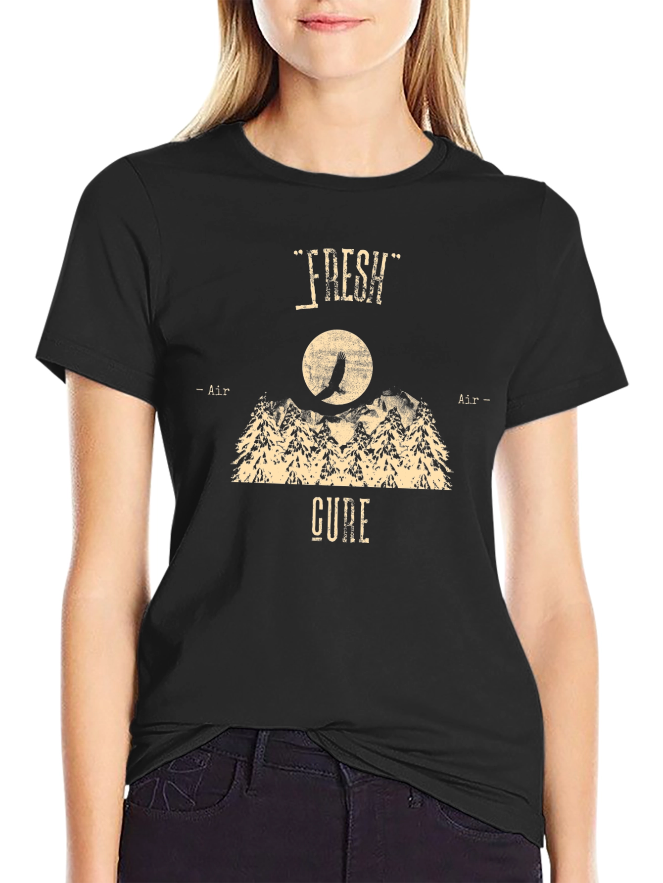 Fresh Air Cure Black Graphic Tee