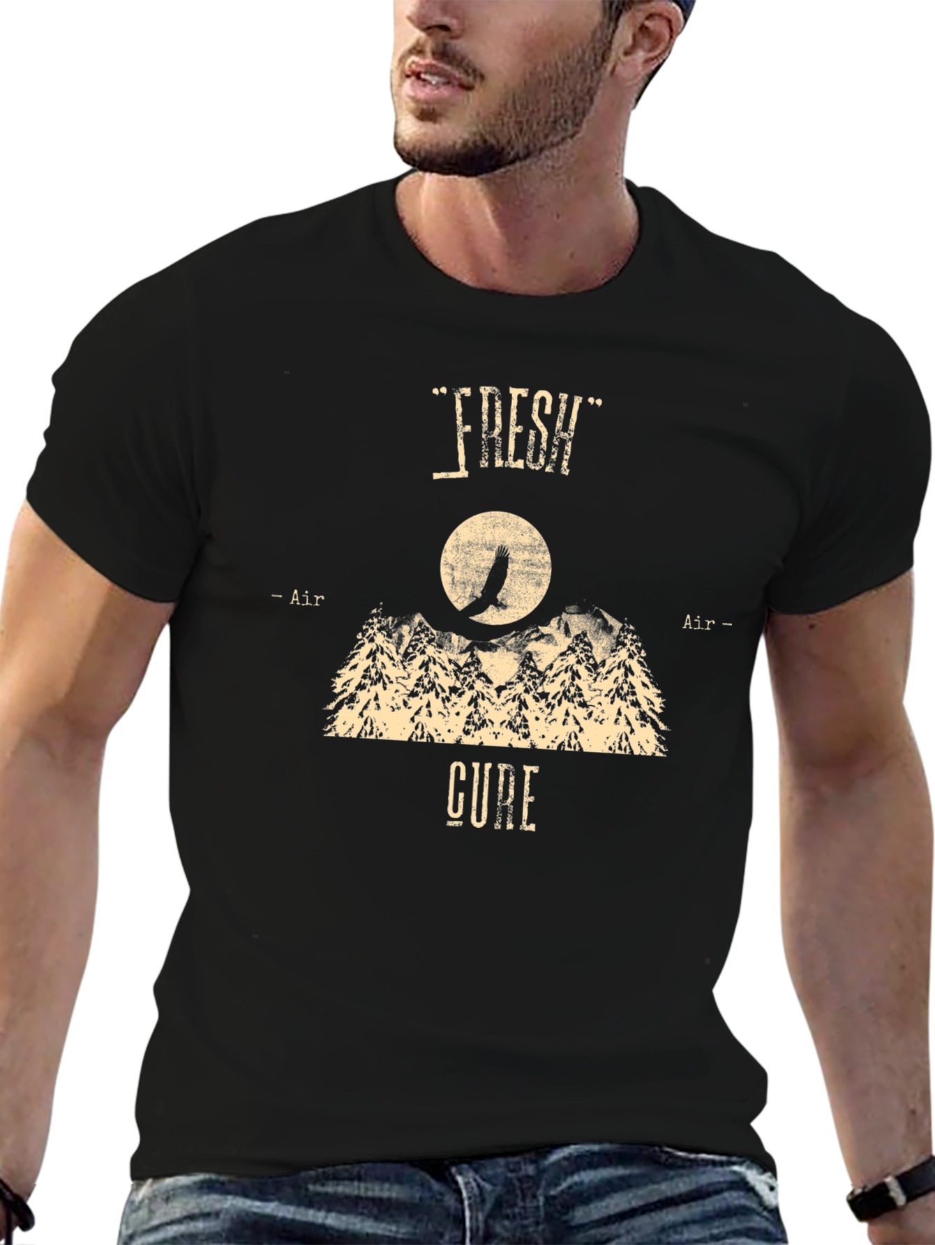 Fresh Air Cure Black Graphic Tee
