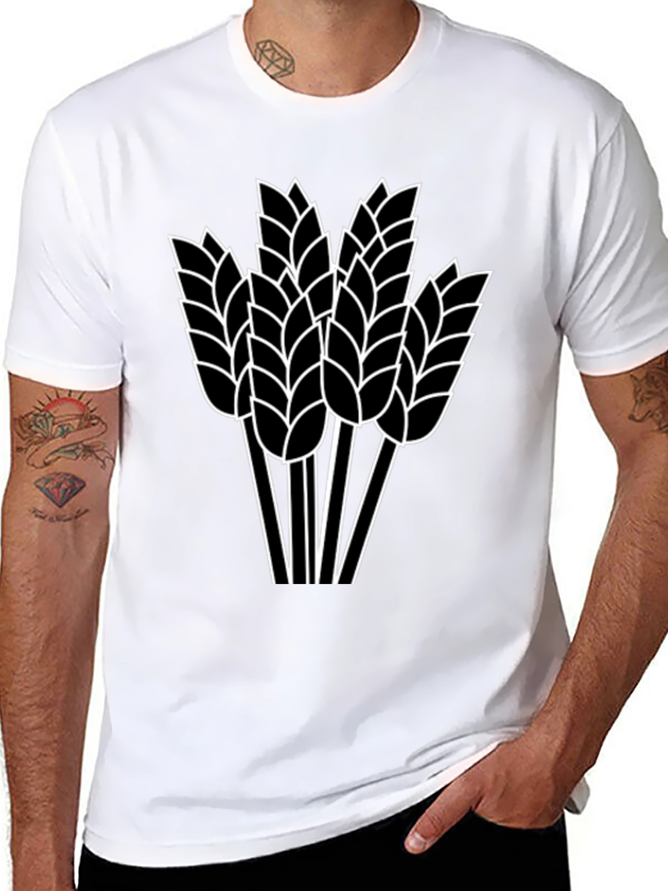 Wheat Graphic Black T-Shirt