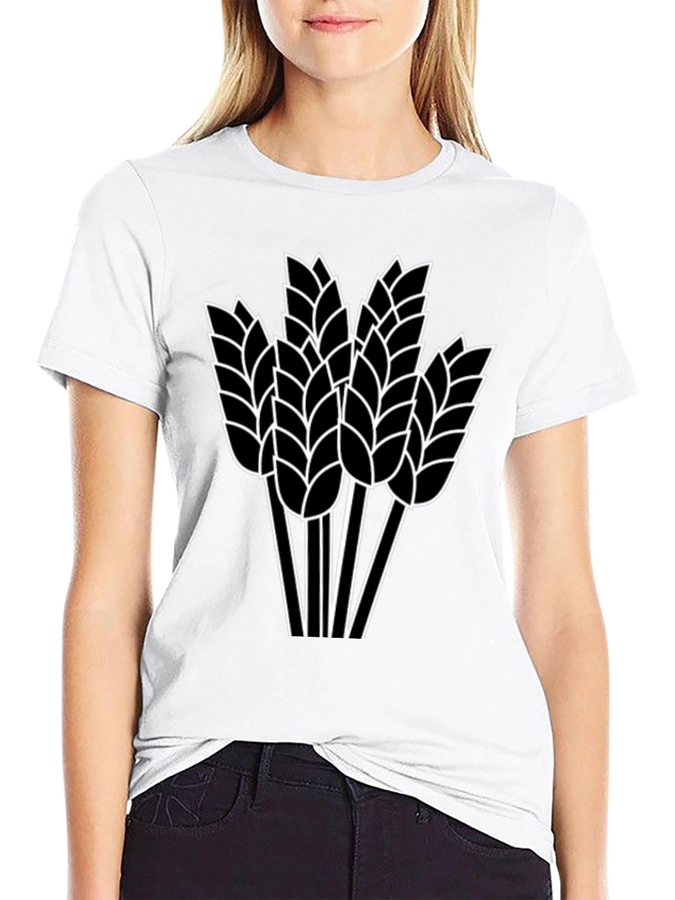 Wheat Graphic Black T-Shirt