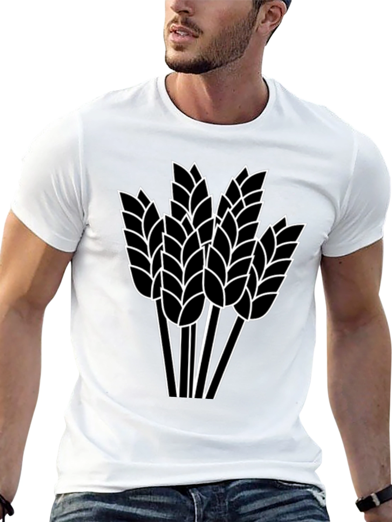 Wheat Graphic Black T-Shirt