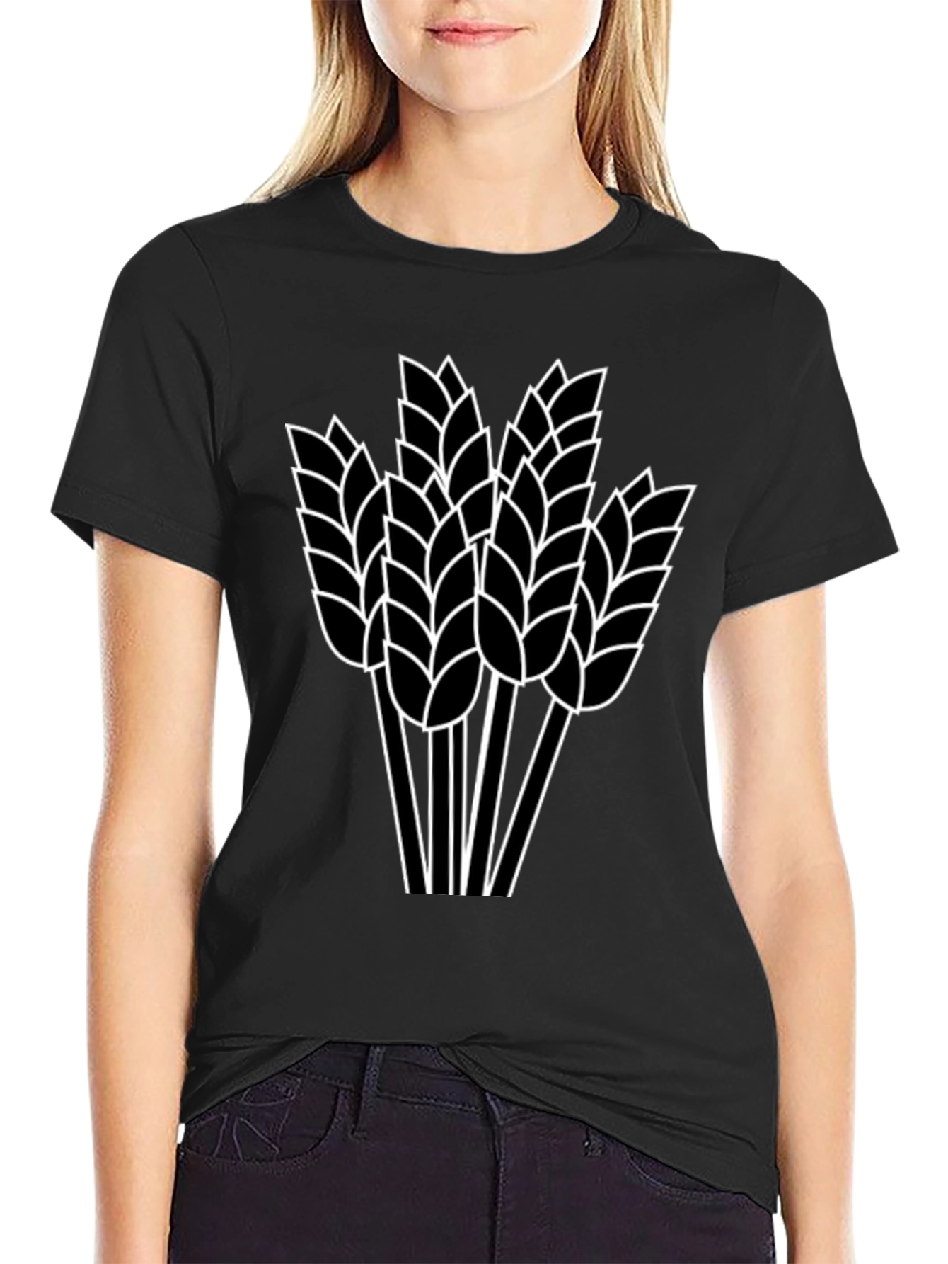 Wheat Graphic Black T-Shirt