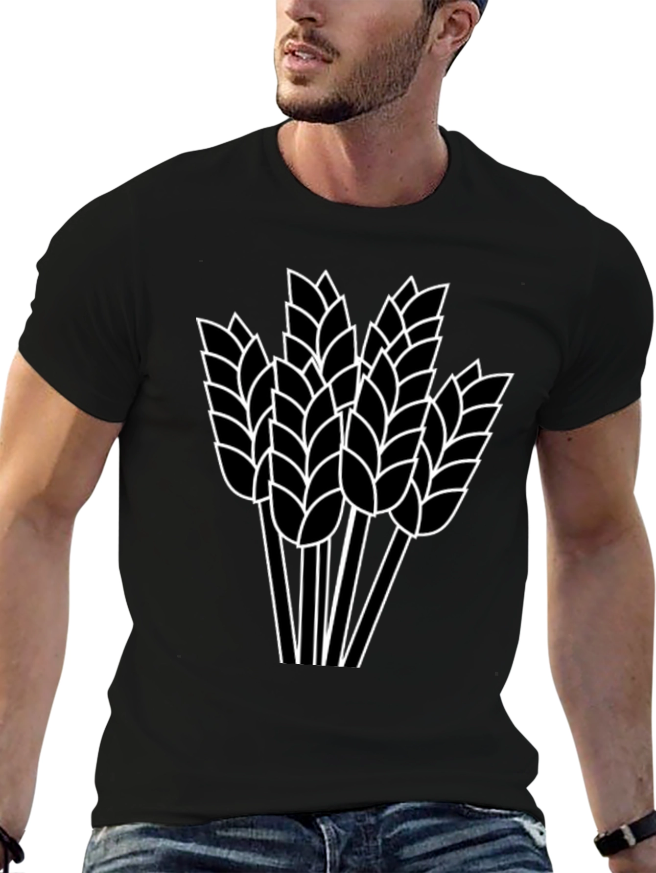 Wheat Graphic Black T-Shirt