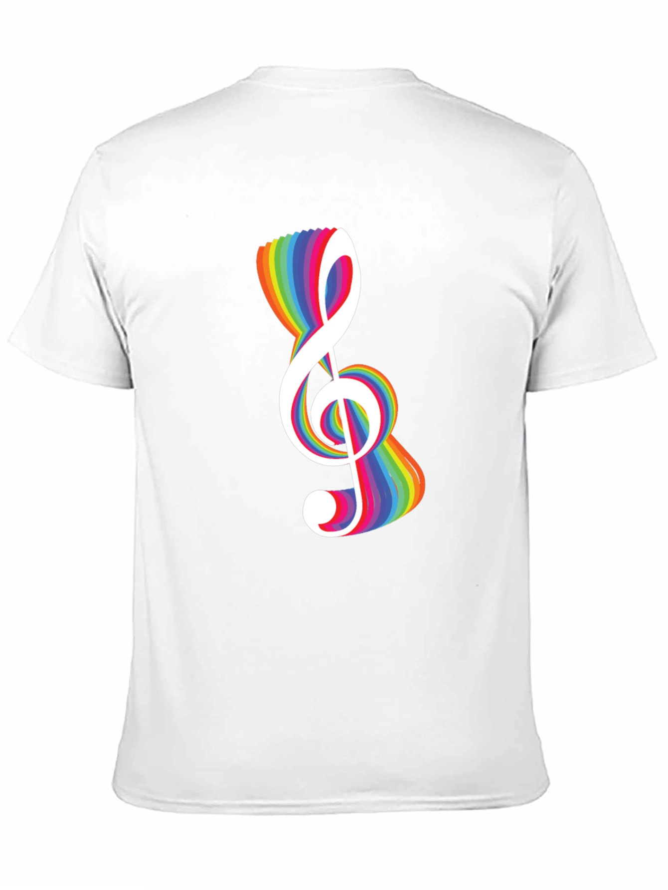 Rainbow Treble Clef Black T-Shirt