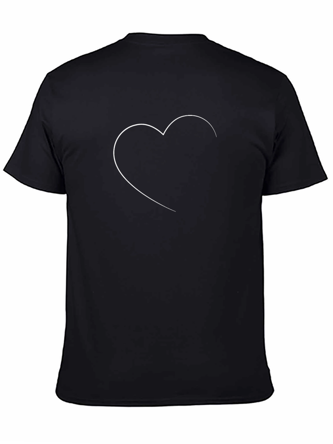 Minimalist Heart Outline Black Tee