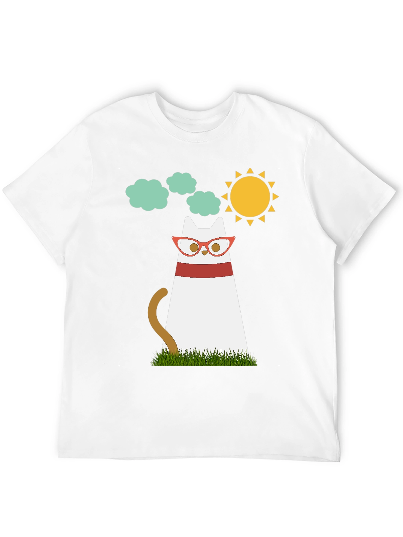 Cool Cat Tee - Cartoon Cat with Glasses T-Shirt