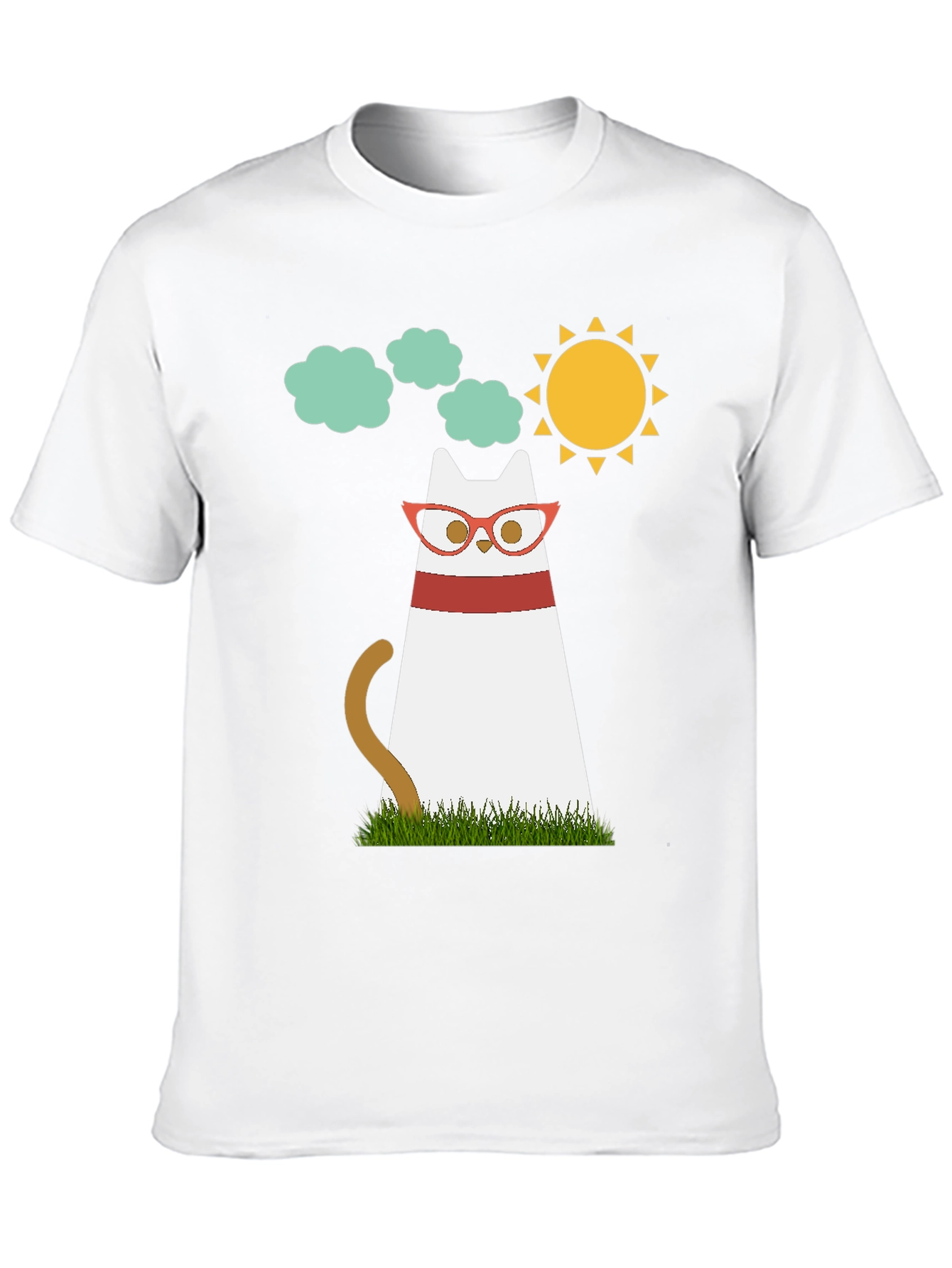 Cool Cat Tee - Cartoon Cat with Glasses T-Shirt