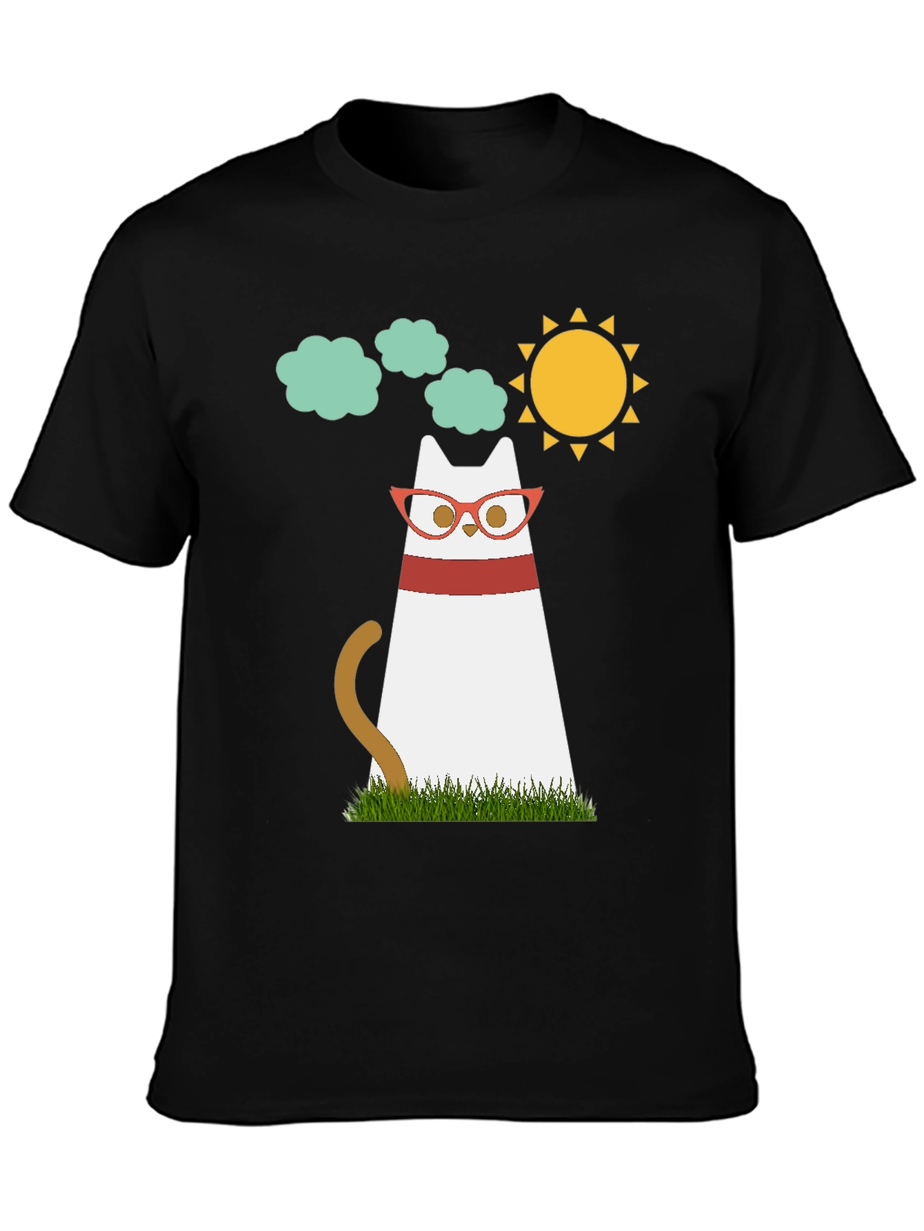 Cool Cat Tee - Cartoon Cat with Glasses T-Shirt