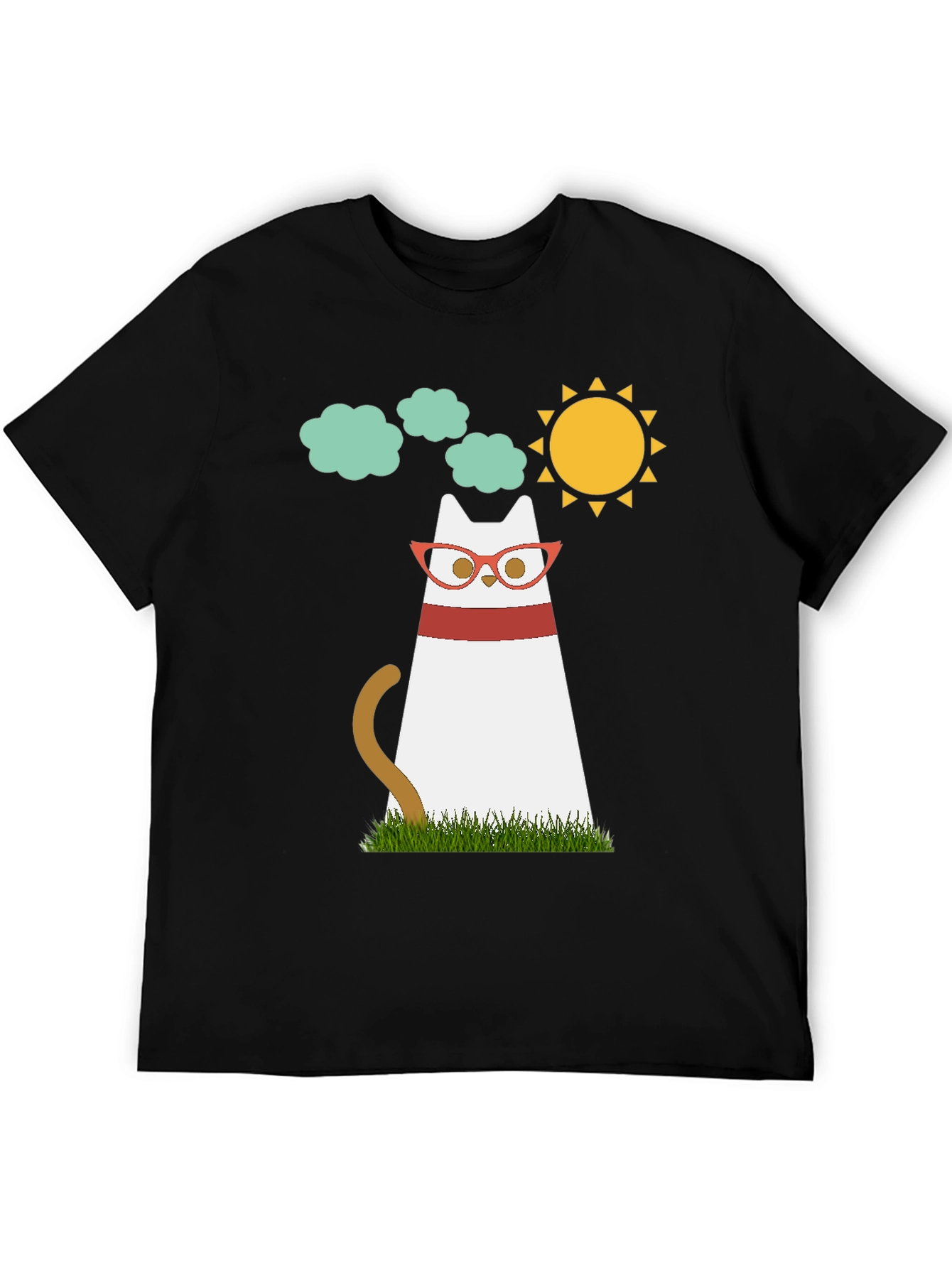 Cool Cat Tee - Cartoon Cat with Glasses T-Shirt