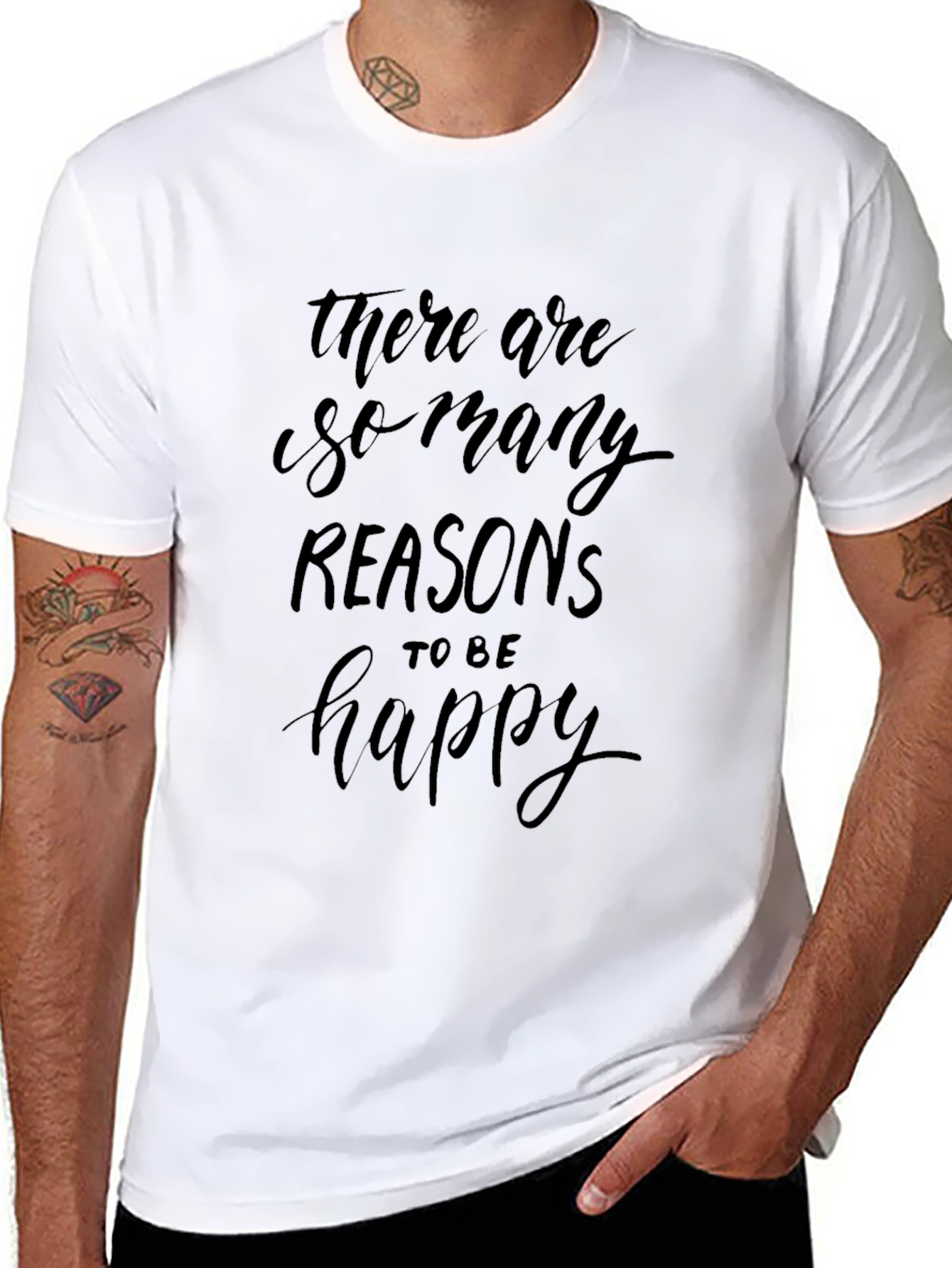 Reasons to Be Happy Graphic T-Shirt - Soft Cotton