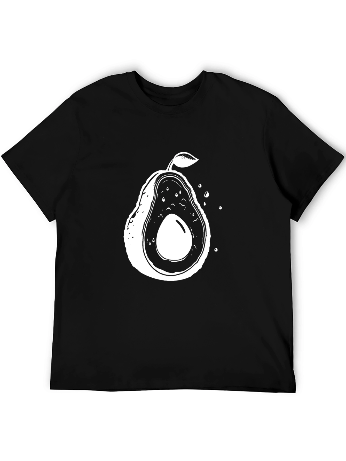 Avocado Graphic Tee - Unisex Casual Black T-Shirt
