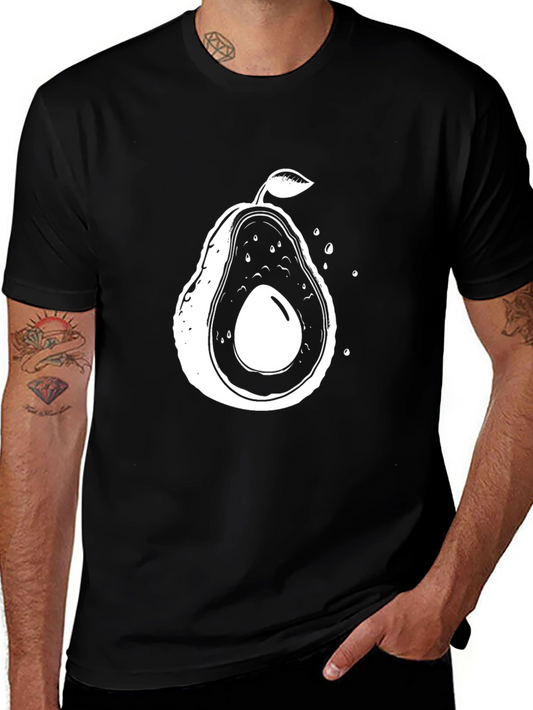 Avocado Graphic Tee - Unisex Casual Black T-Shirt