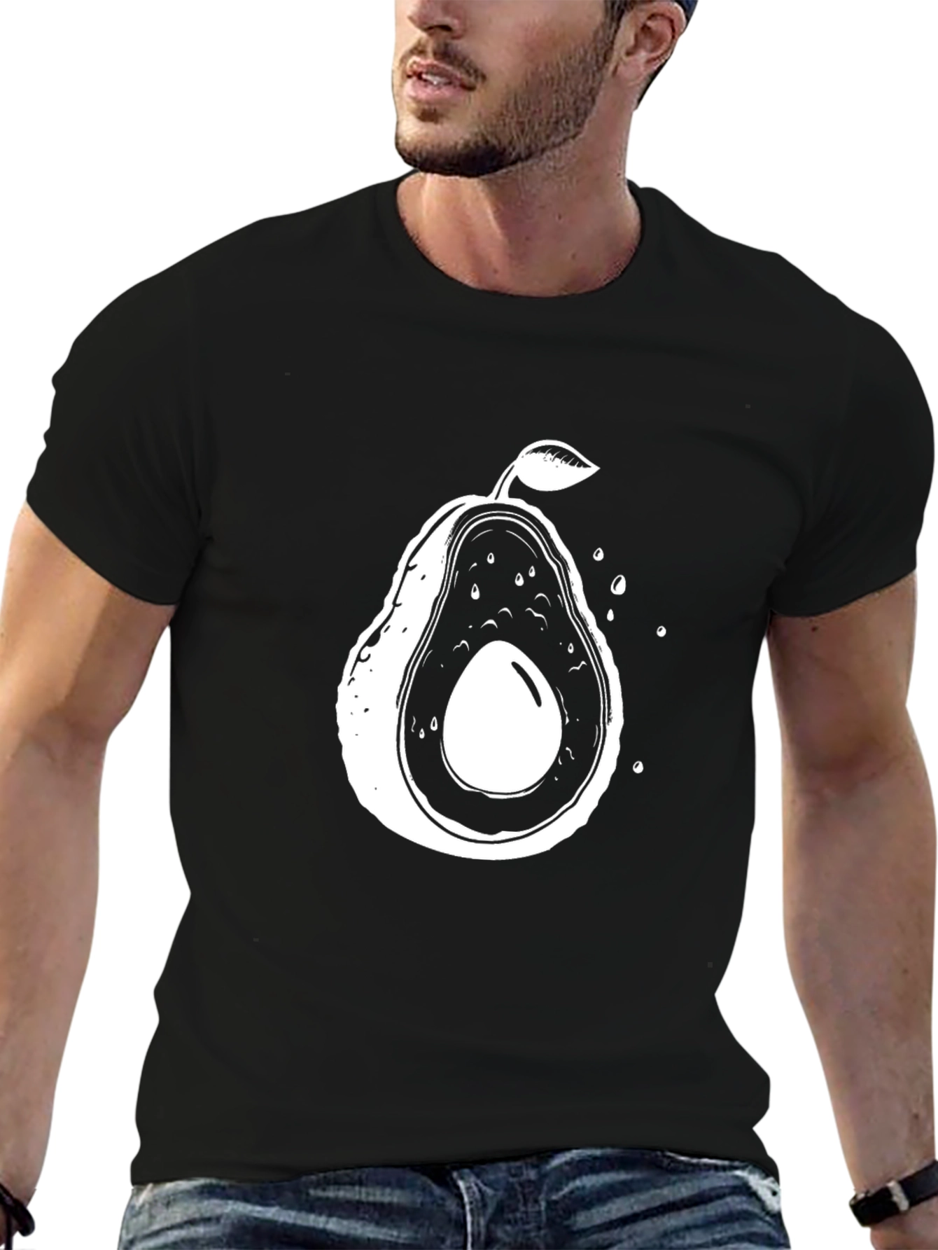 Avocado Graphic Tee - Unisex Casual Black T-Shirt