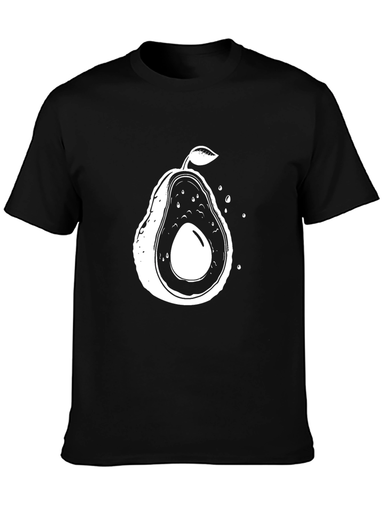 Avocado Graphic Tee - Unisex Casual Black T-Shirt