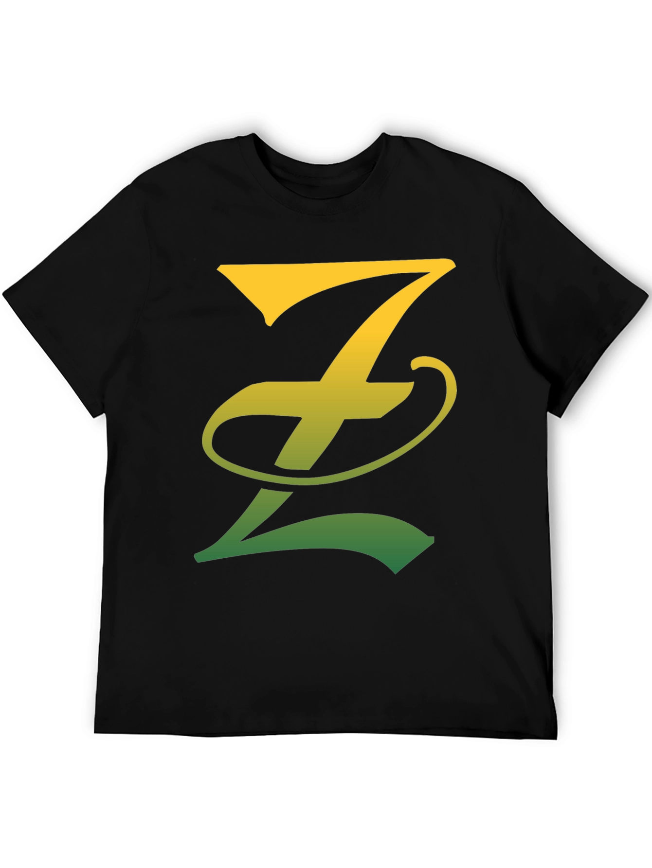 Gradient Z Letter Tee - Stylish Black T-Shirt