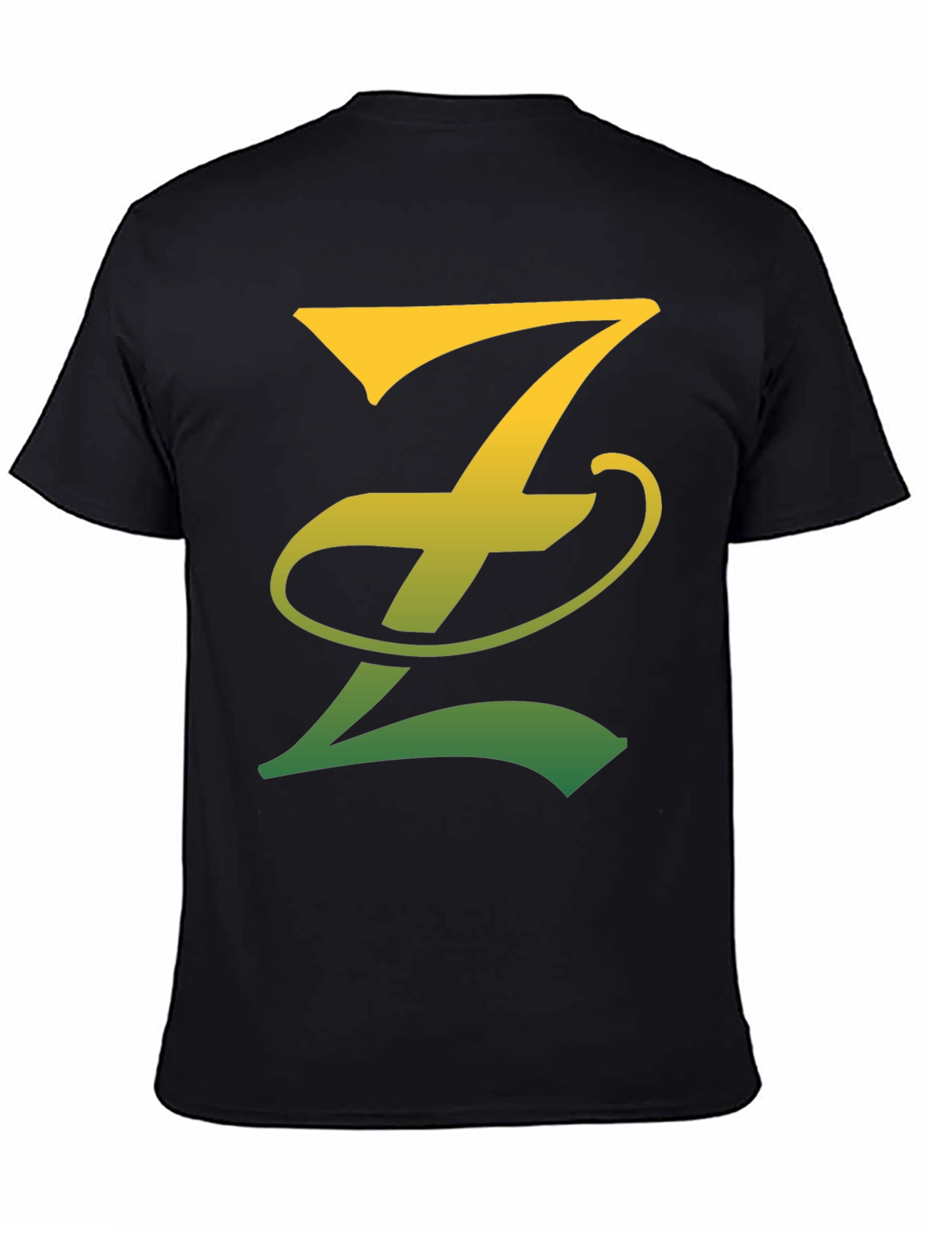 Gradient Z Letter Tee - Stylish Black T-Shirt