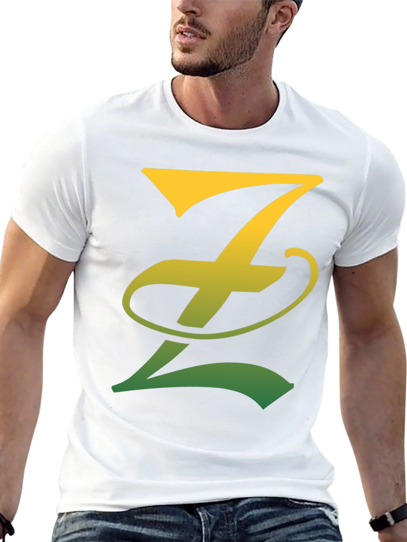 Gradient Z Letter Tee - Stylish Black T-Shirt