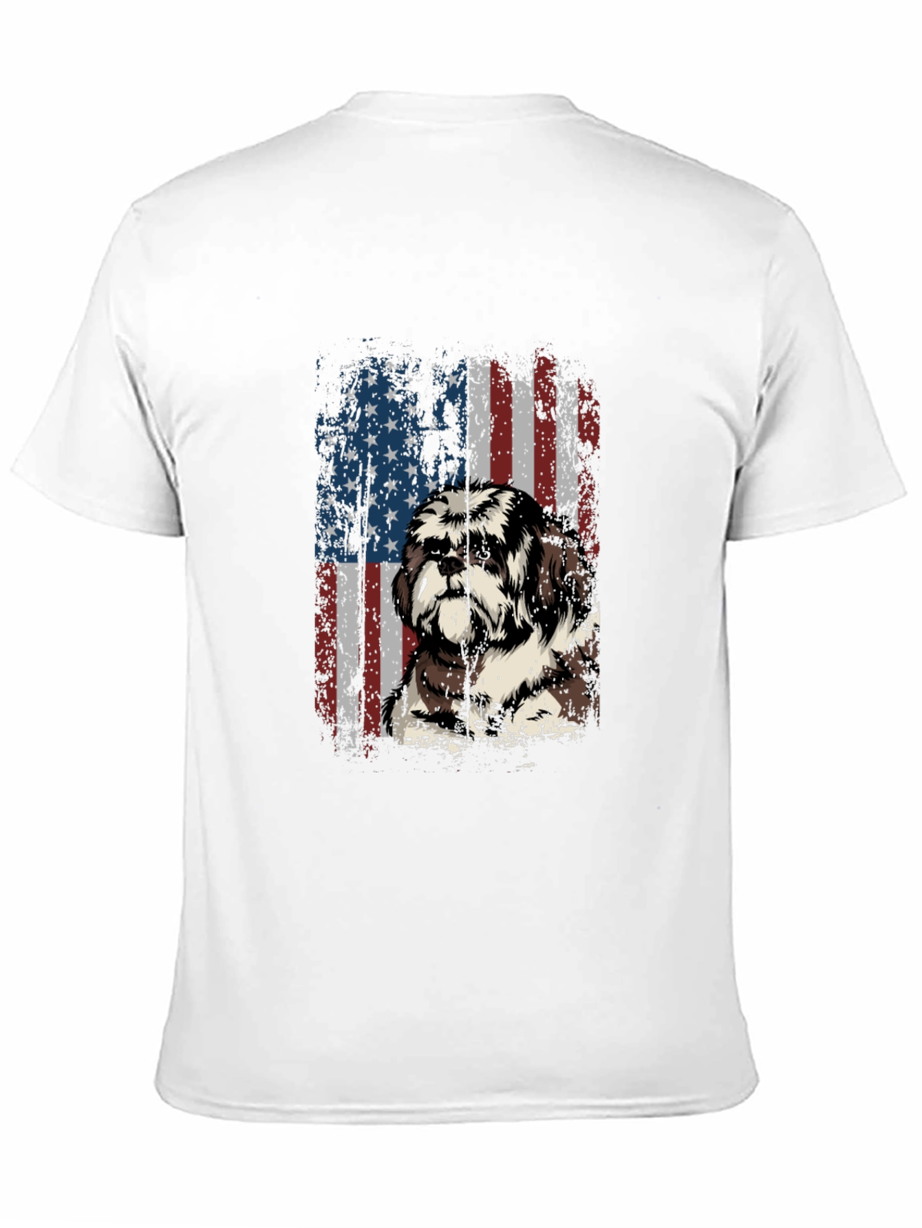 American Flag Shih Tzu T-Shirt Patriotic Dog Tee