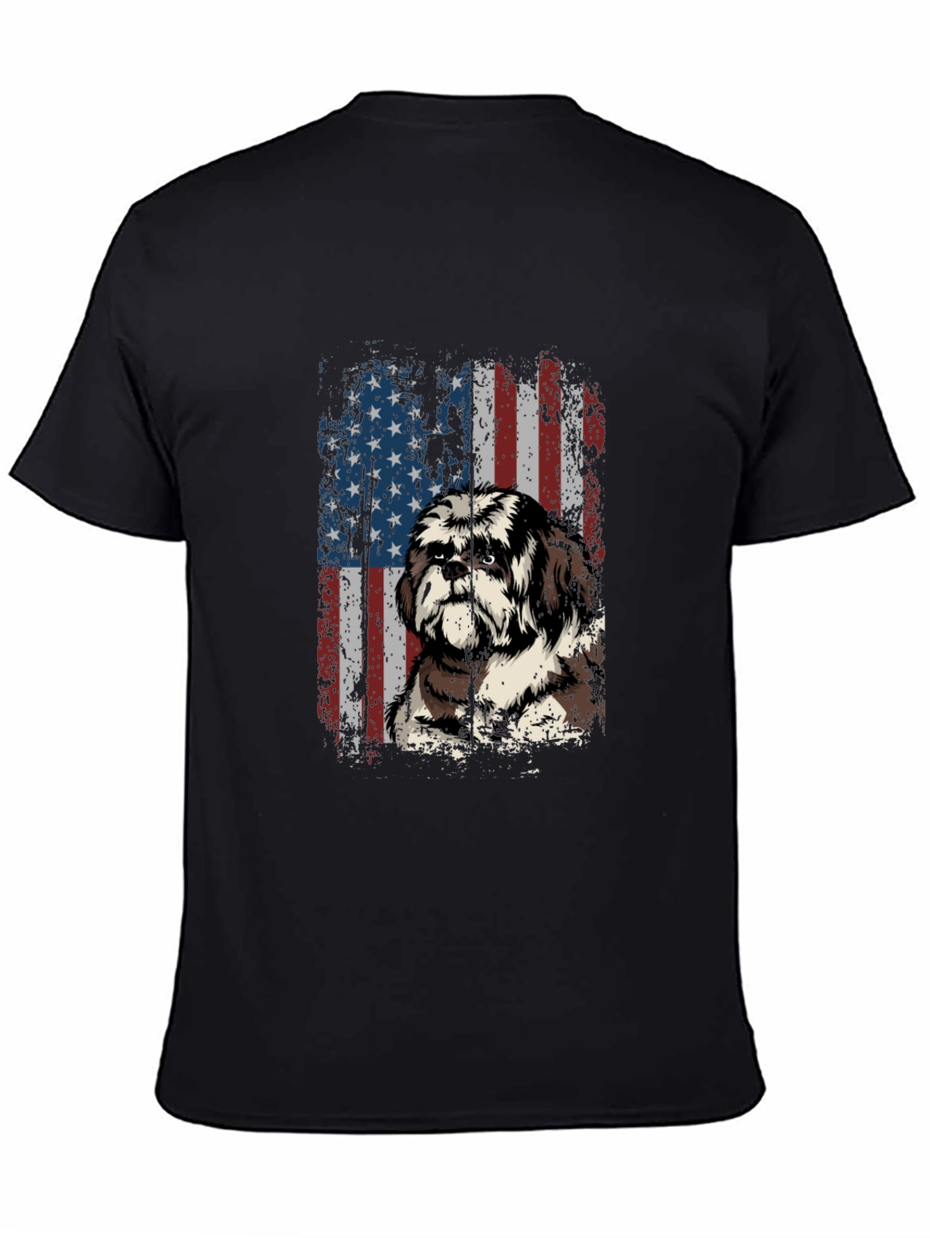 American Flag Shih Tzu T-Shirt Patriotic Dog Tee
