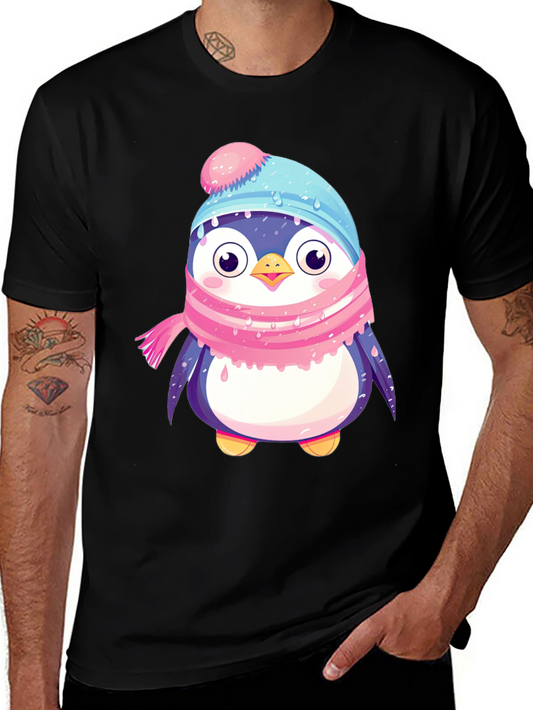 Cute Penguin Winter Hat Scarf T-Shirt