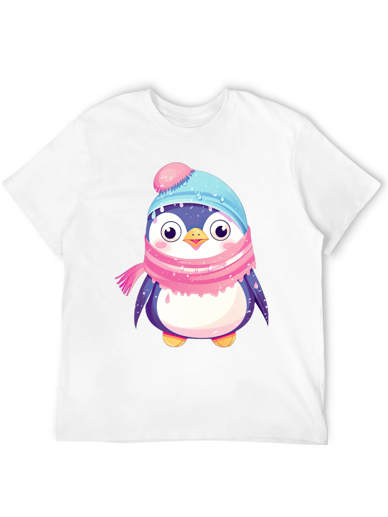 Cute Penguin Winter Hat Scarf T-Shirt