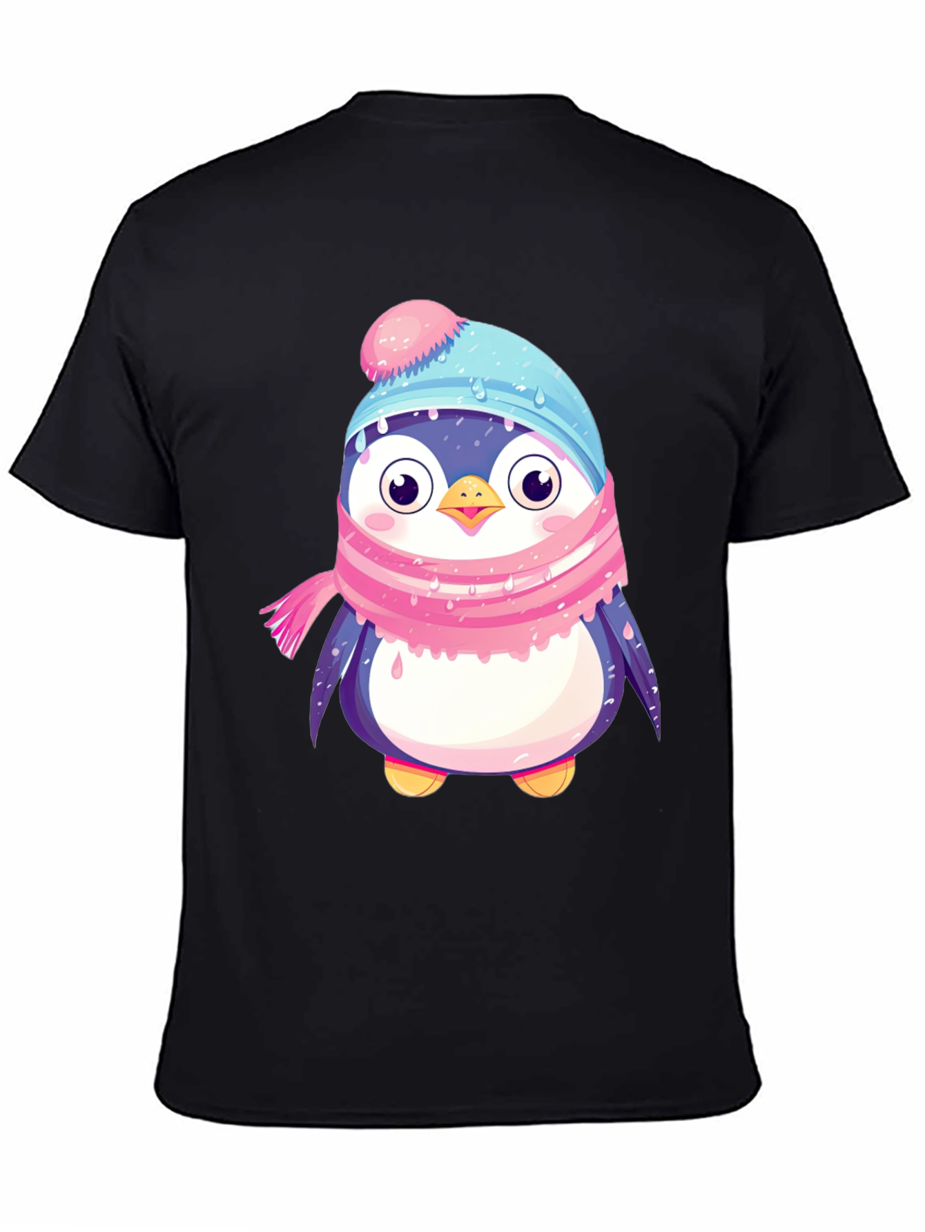 Cute Penguin Winter Hat Scarf T-Shirt